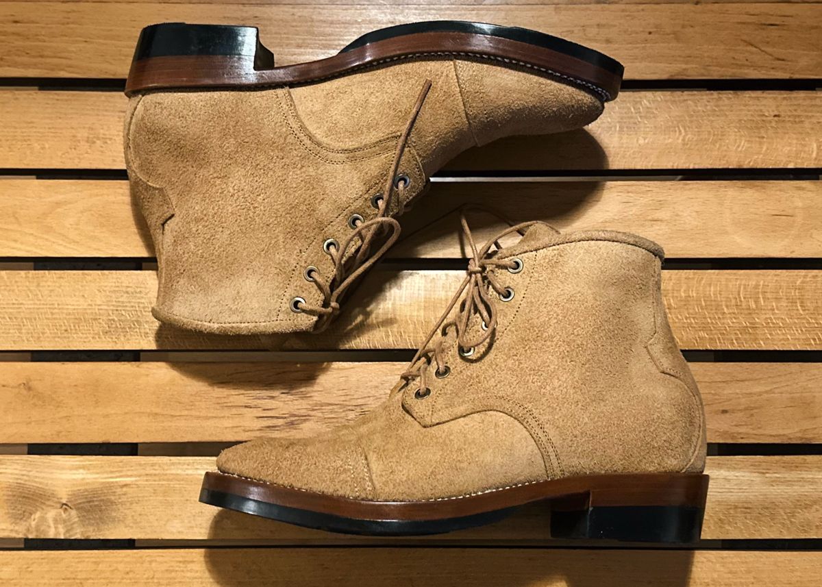Photo by old_walrus on October 1, 2025 of the Mora Son Shoes De Brazza in Indonesian CH Dark Havana - Roughout.