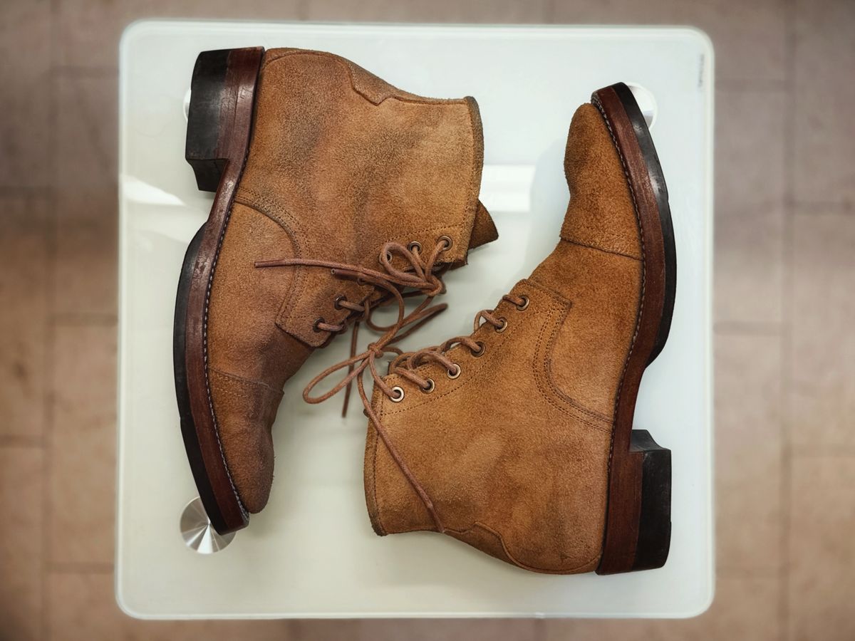 Photo by old_walrus on December 4, 2025 of the Mora Son Shoes De Brazza in Indonesian CH Dark Havana - Roughout.