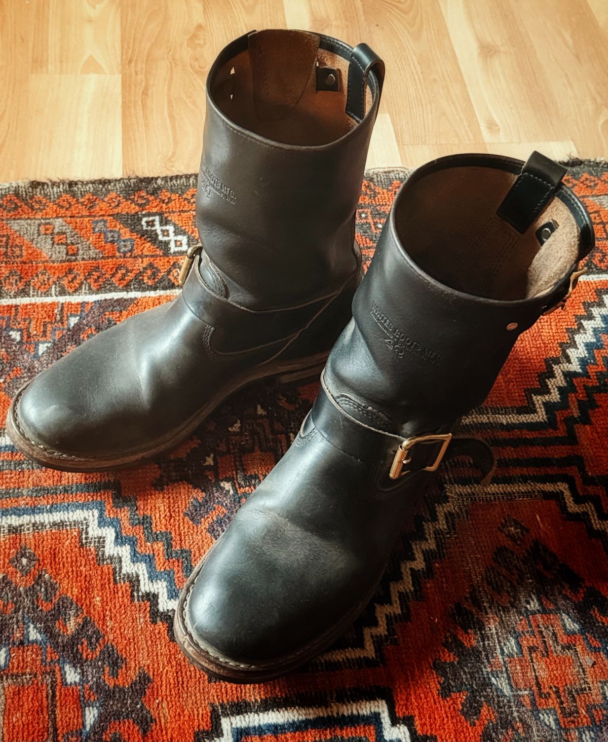 Photo by old_walrus on May 14, 2026 of the White's Max Schaaf 4Q x White's Engineer in Horween Black Chromexcel.