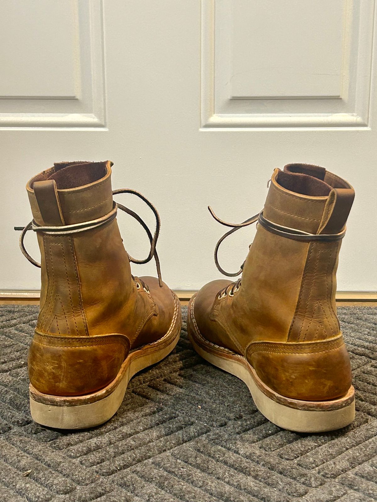 Photo by blytle on December 5, 2023 of the Nicks Traveler in Horween Orange Predator.