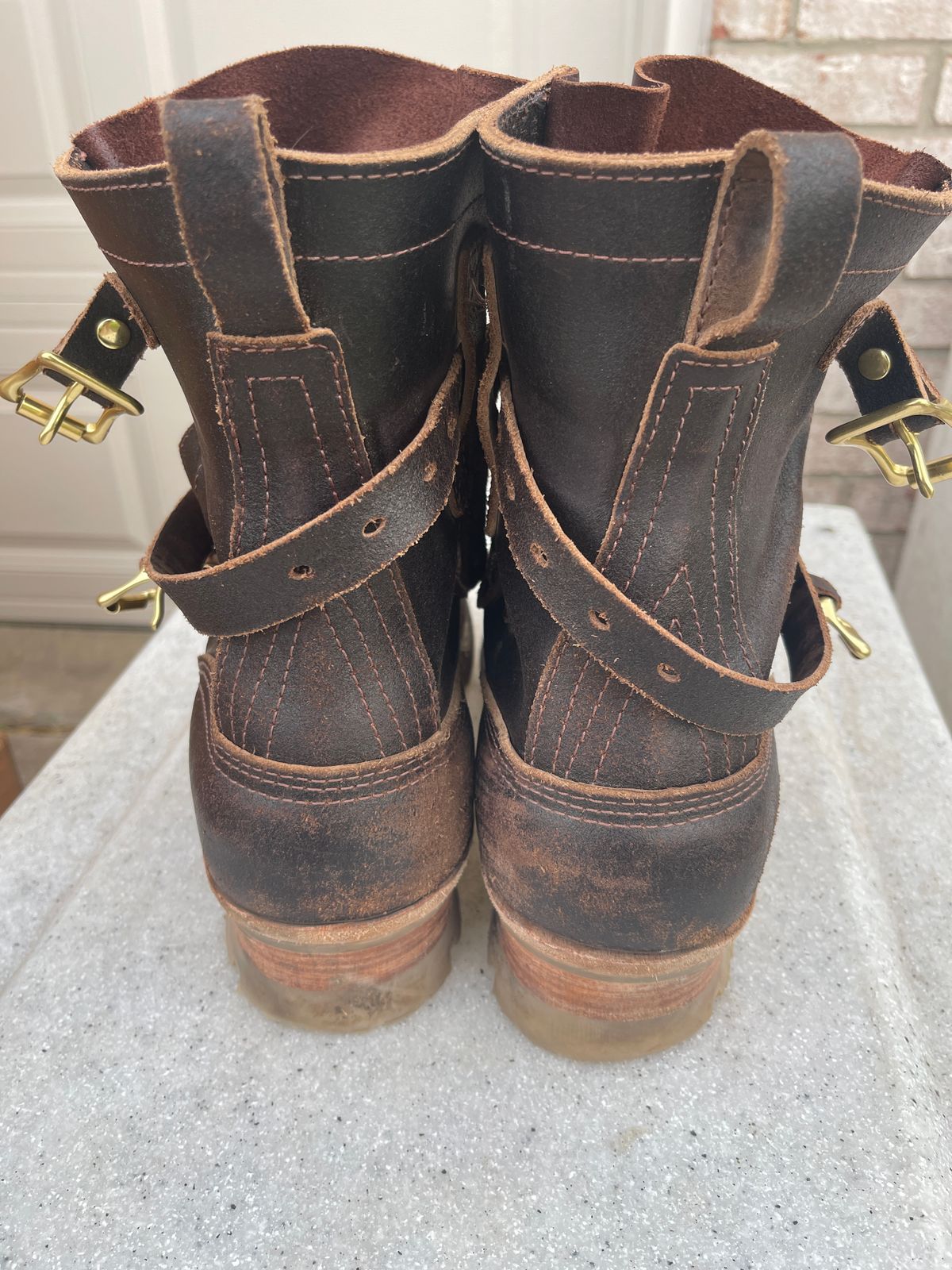 Photo by staceydude on November 16, 2023 of the Nicks TankerPro in Horween Brown Waxed Flesh.