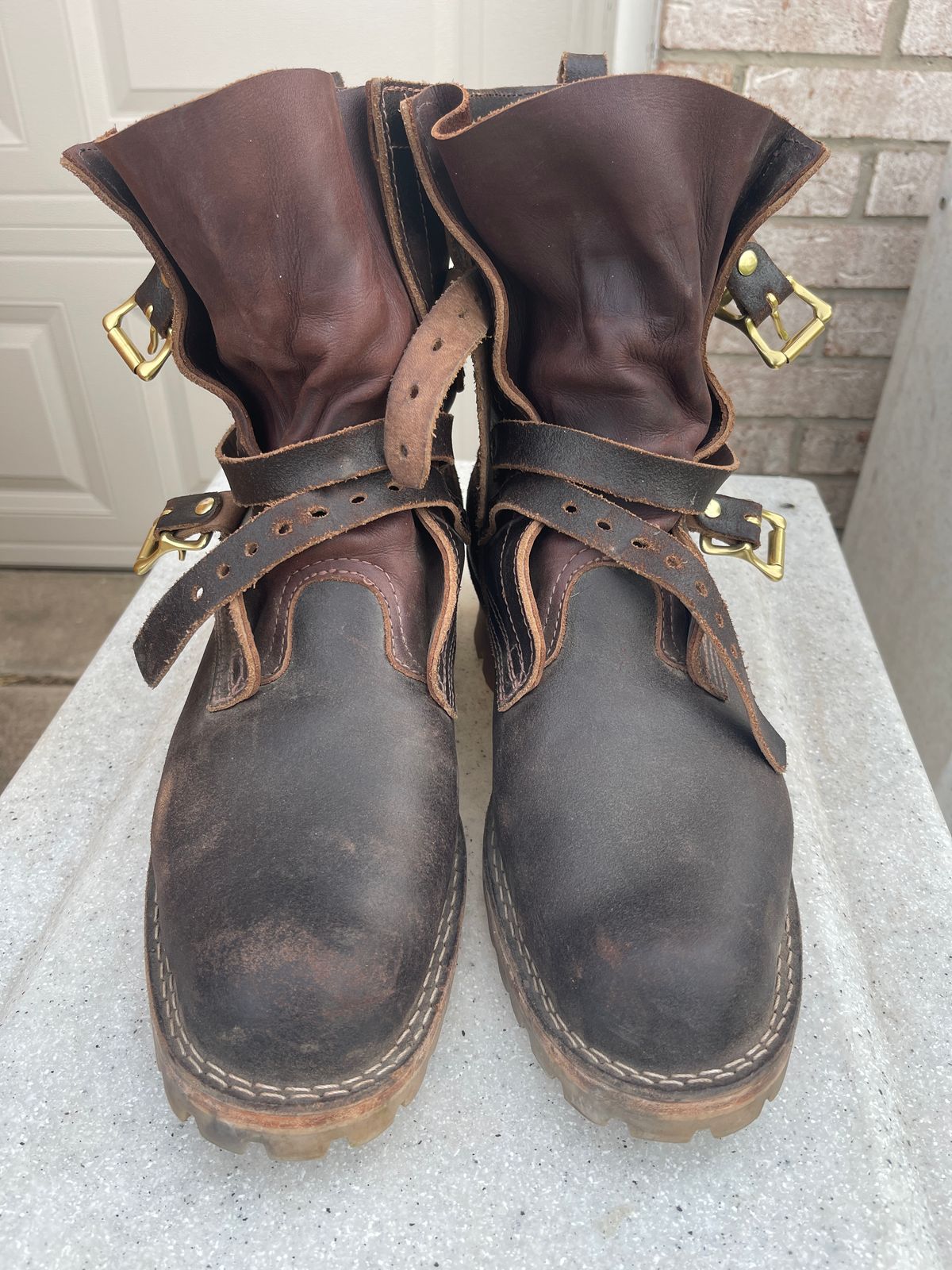 Photo by staceydude on November 16, 2023 of the Nicks TankerPro in Horween Brown Waxed Flesh.