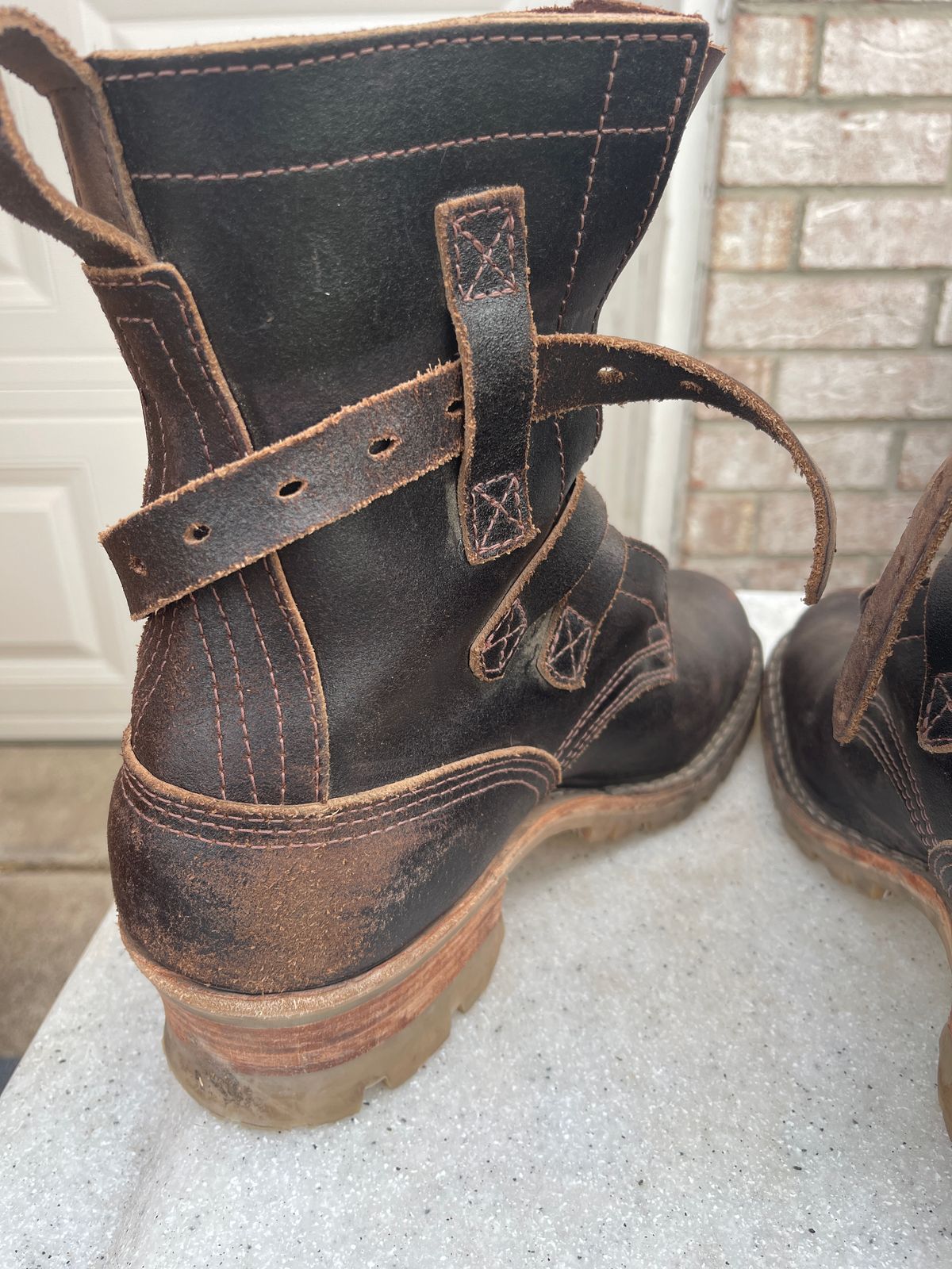 Photo by staceydude on November 16, 2023 of the Nicks TankerPro in Horween Brown Waxed Flesh.