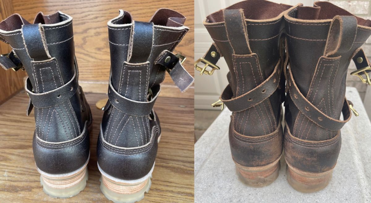 Photo by staceydude on November 16, 2023 of the Nicks TankerPro in Horween Brown Waxed Flesh.