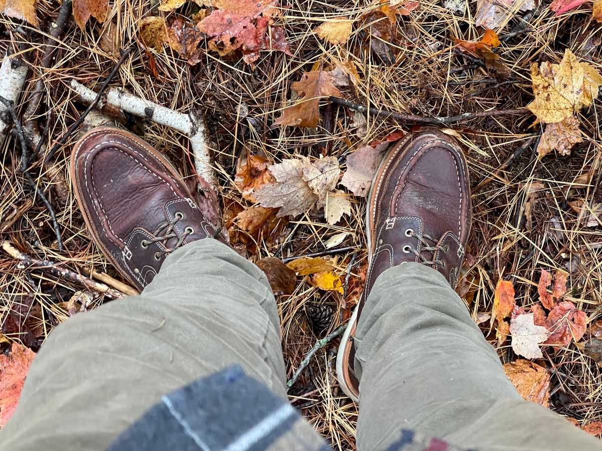 Photo by bootsandblocks on November 3, 2022 of the Grant Stone Field Boot in Seidel Walnut Bison.