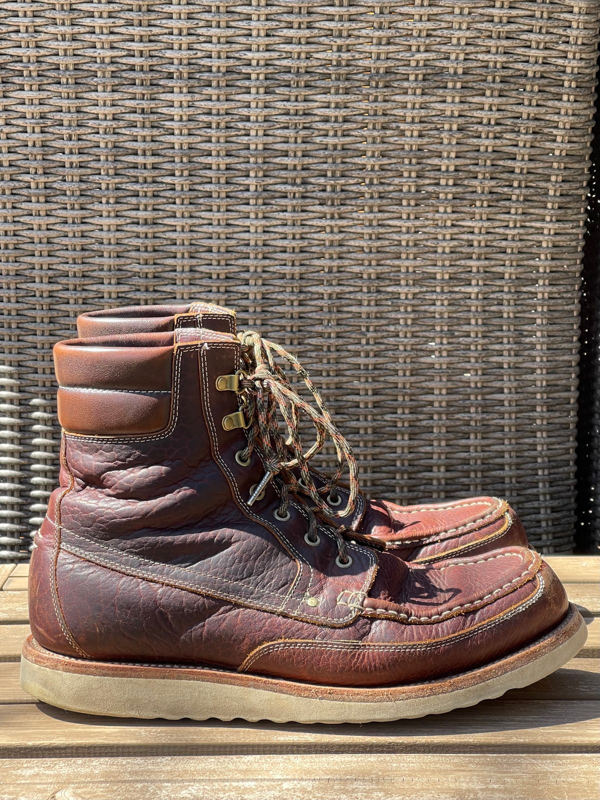 Photo by bootsandblocks on April 2, 2023 of the Grant Stone Field Boot in Seidel Walnut Bison.