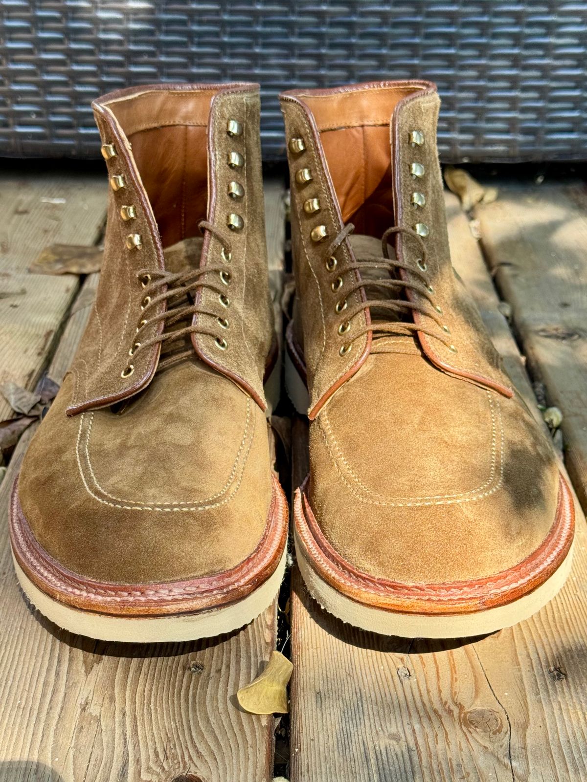Photo by bootsandblocks on October 1, 2024 of the Alden Indy Boot in Snuff Suede.