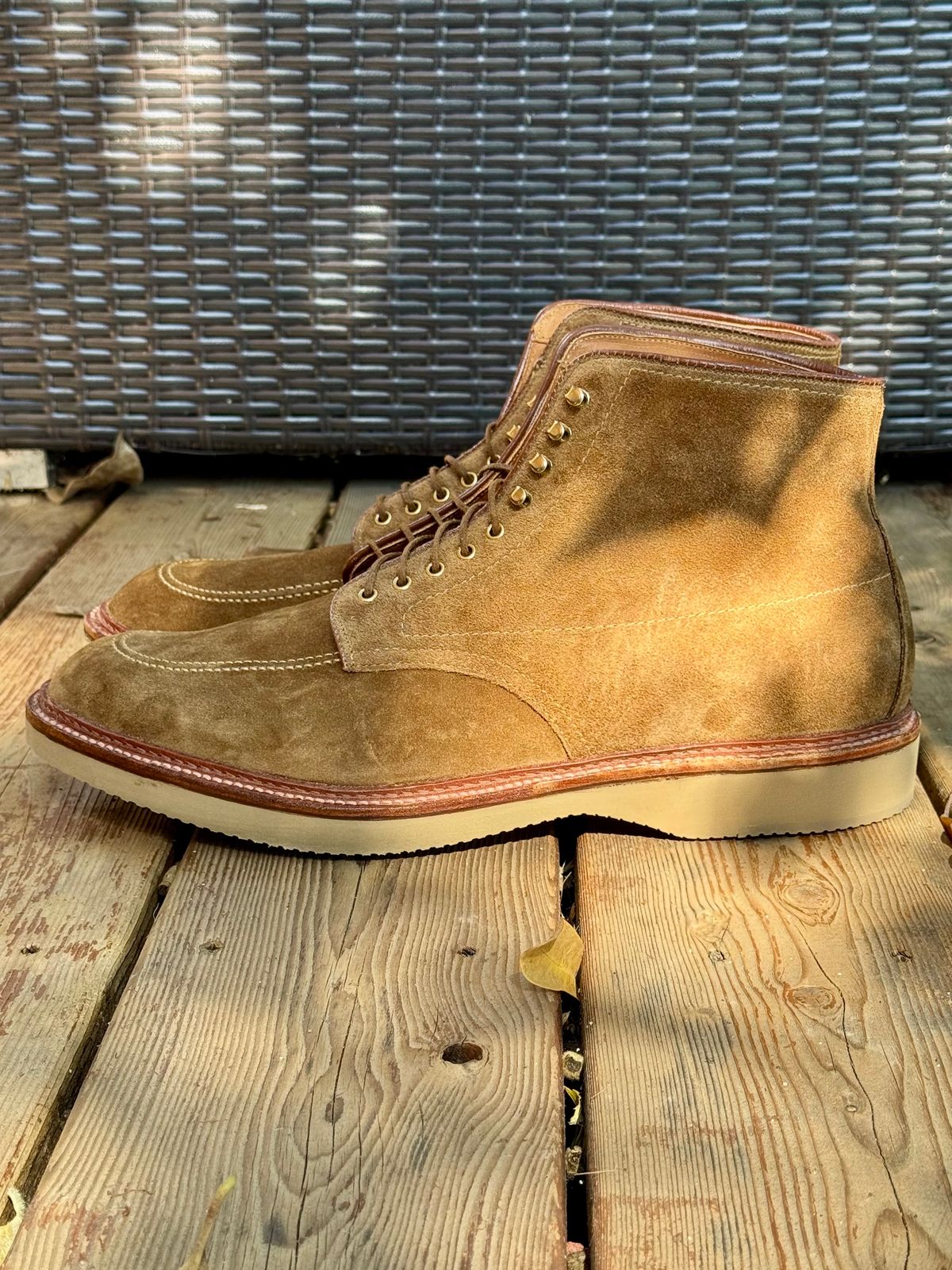 Photo by bootsandblocks on October 1, 2024 of the Alden Indy Boot in Snuff Suede.