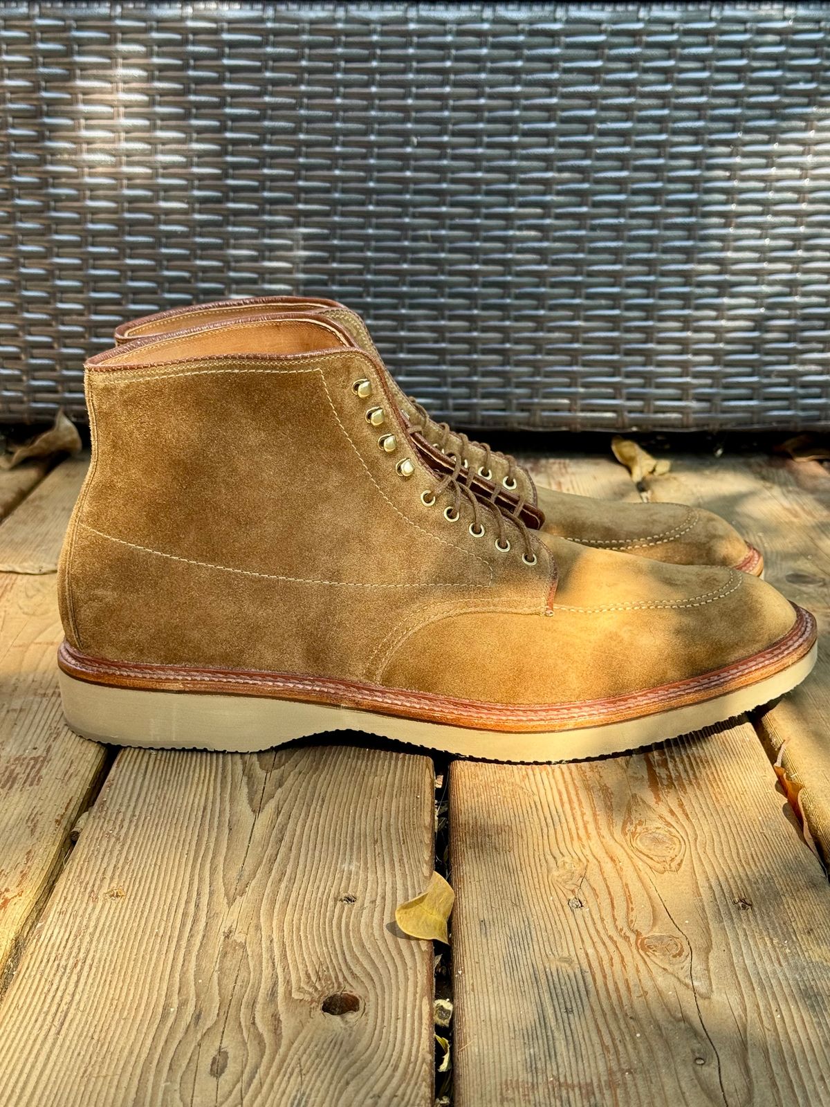 Photo by bootsandblocks on October 1, 2024 of the Alden Indy Boot in Snuff Suede.