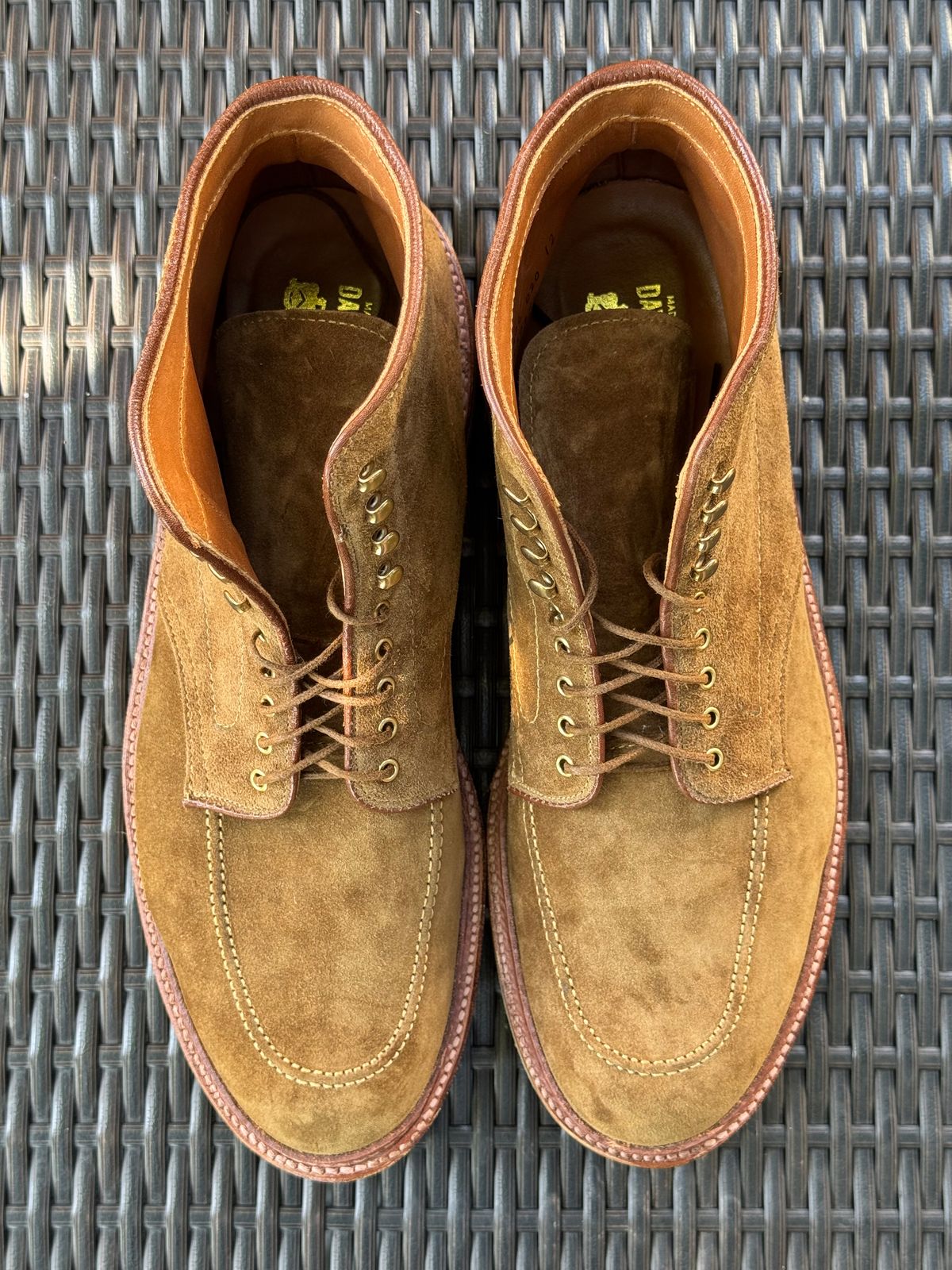 Photo by bootsandblocks on October 1, 2024 of the Alden Indy Boot in Snuff Suede.