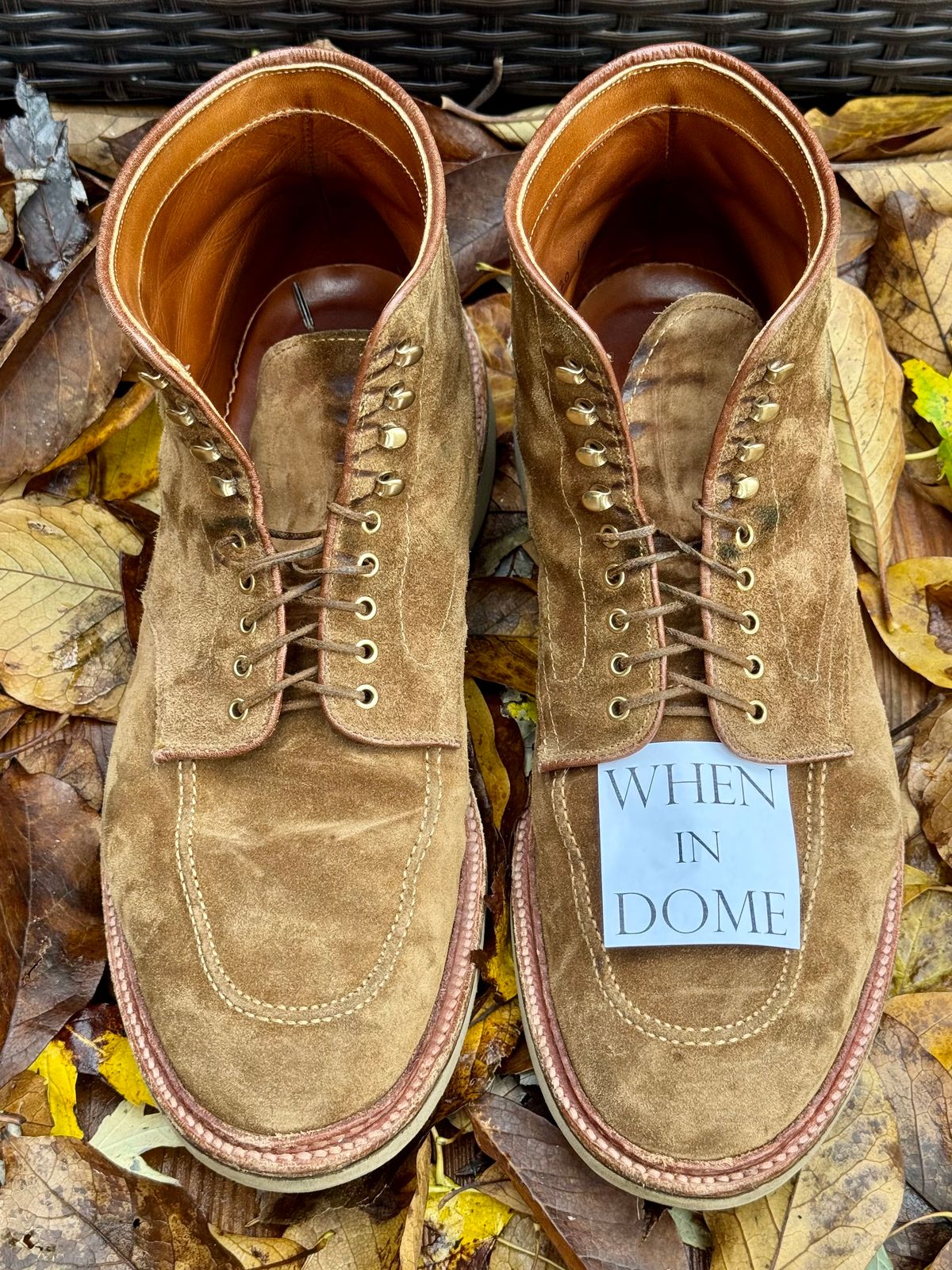 Photo by bootsandblocks on November 5, 2024 of the Alden Indy Boot in Snuff Suede.