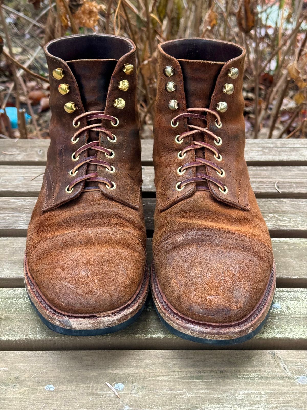 Photo by bootsandblocks on December 4, 2023 of the Parkhurst The Richmond in Rust Waxy.
