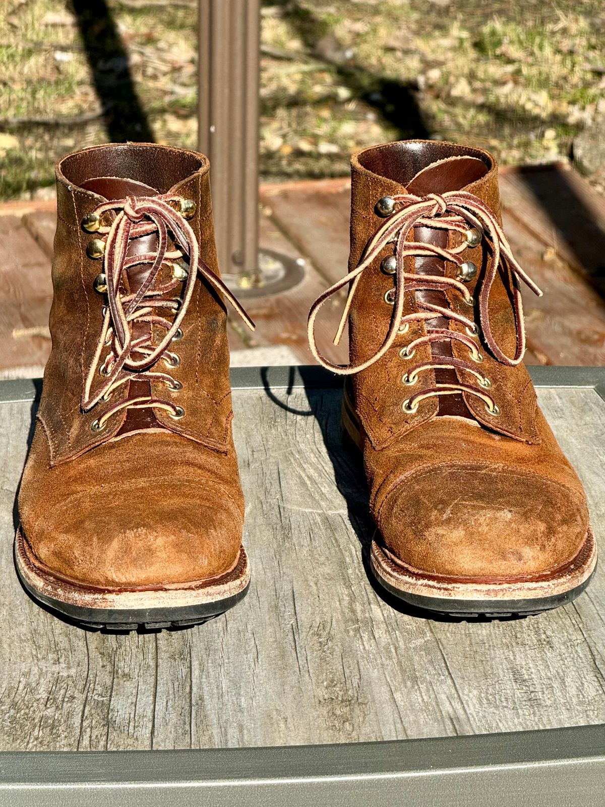 Photo by bootsandblocks on February 1, 2024 of the Parkhurst The Richmond in Rust Waxy.