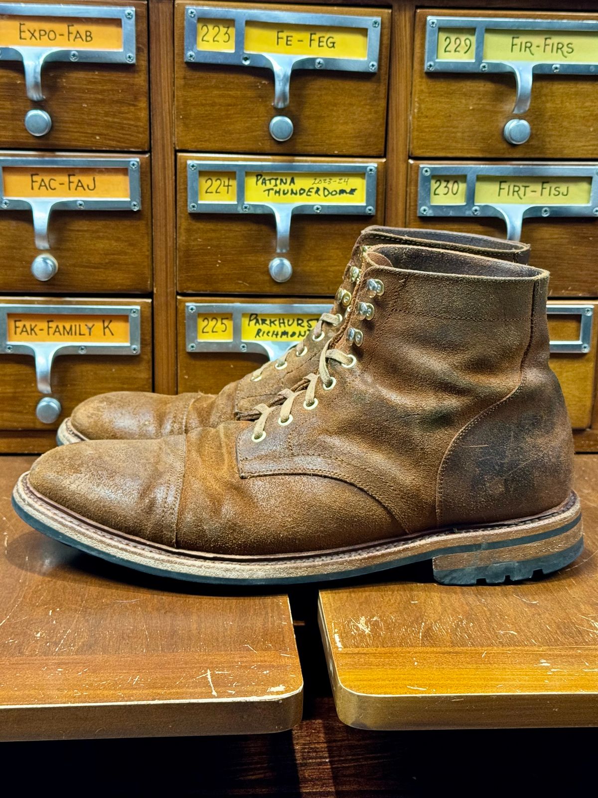 Photo by bootsandblocks on April 3, 2024 of the Parkhurst The Richmond in Rust Waxy.