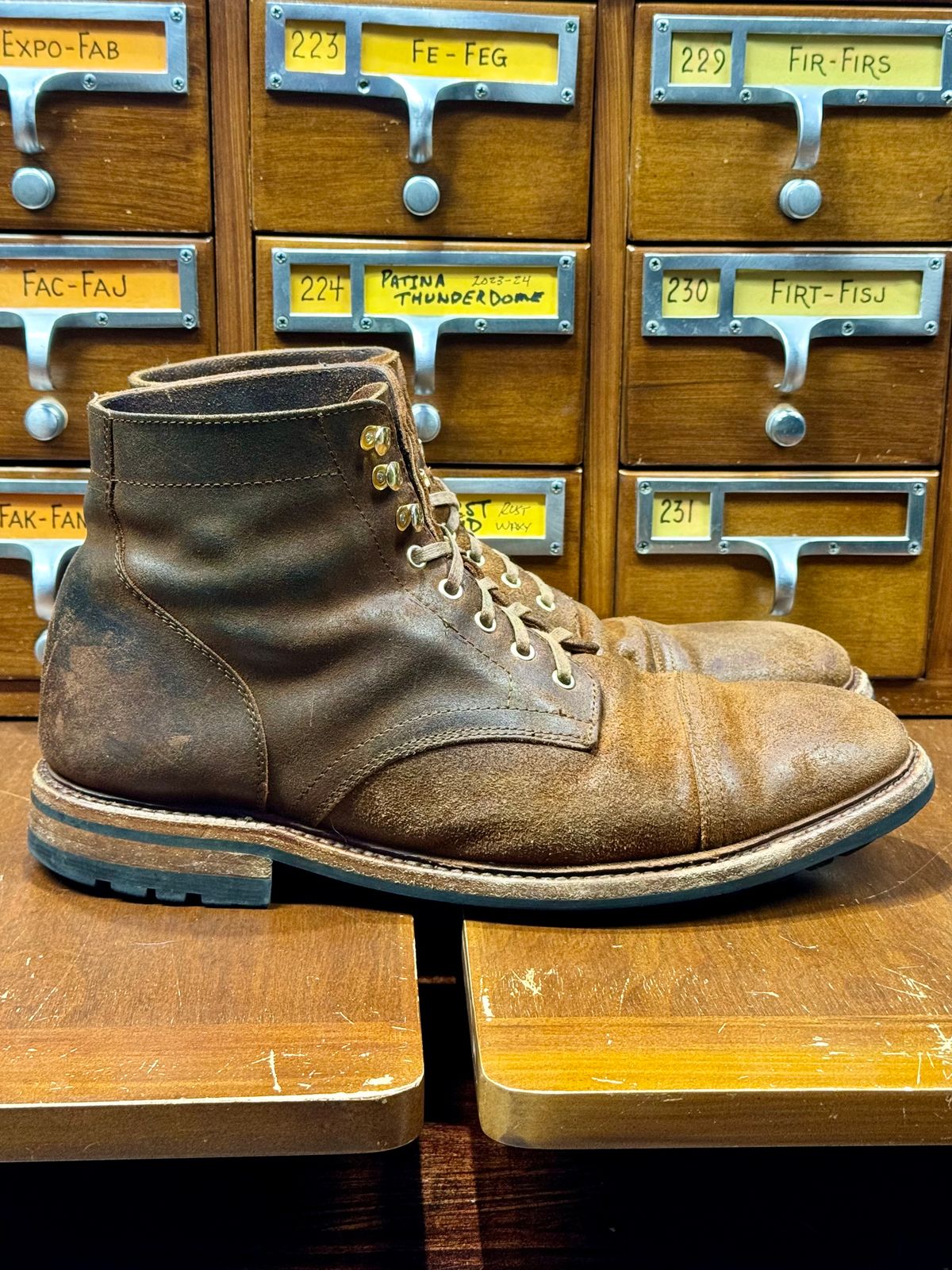 Photo by bootsandblocks on April 3, 2024 of the Parkhurst The Richmond in Rust Waxy.