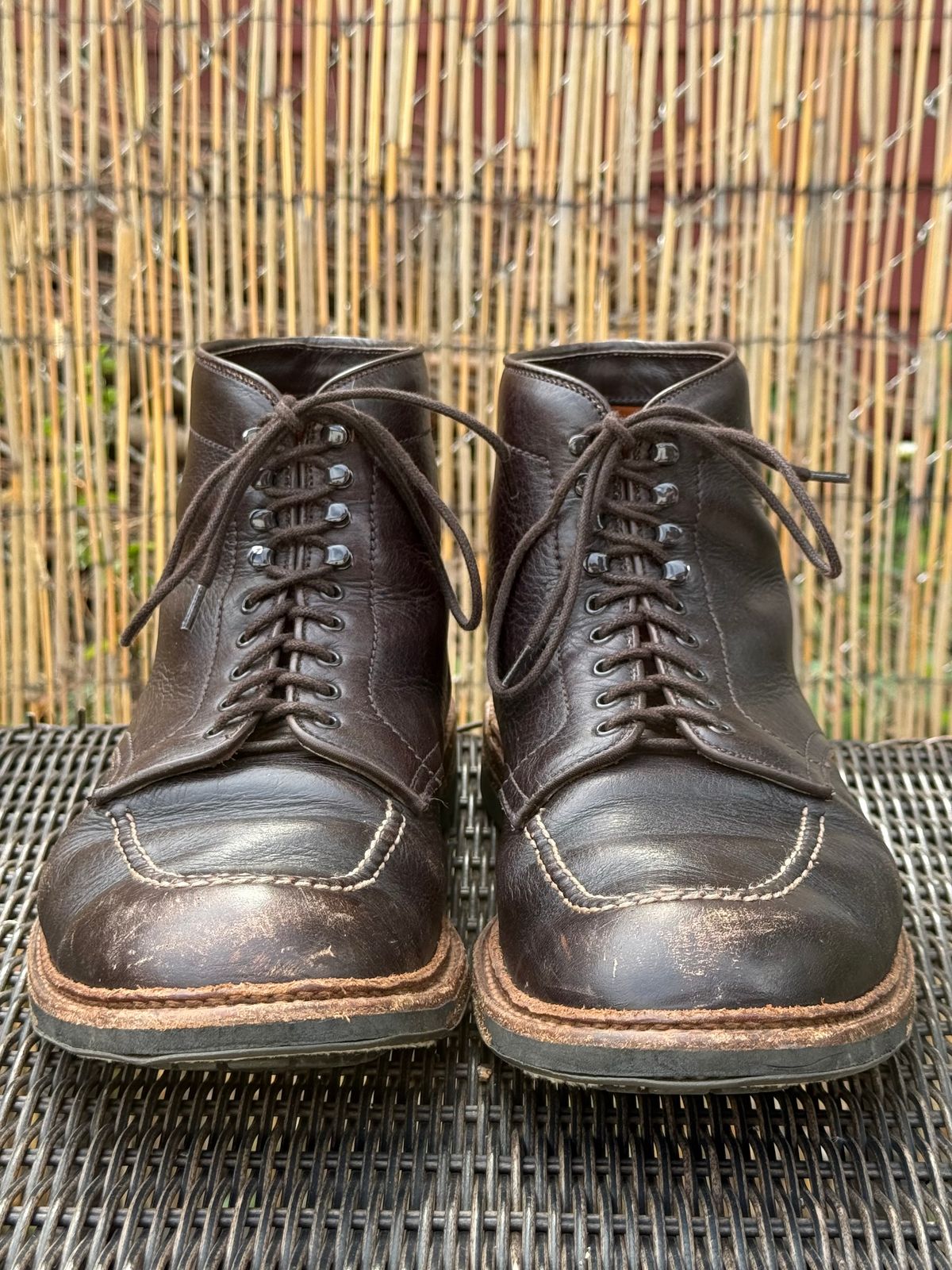 Photo by bootsandblocks on October 1, 2025 of the Alden Indy Boot in Horween Arabica Lux Calfskin.