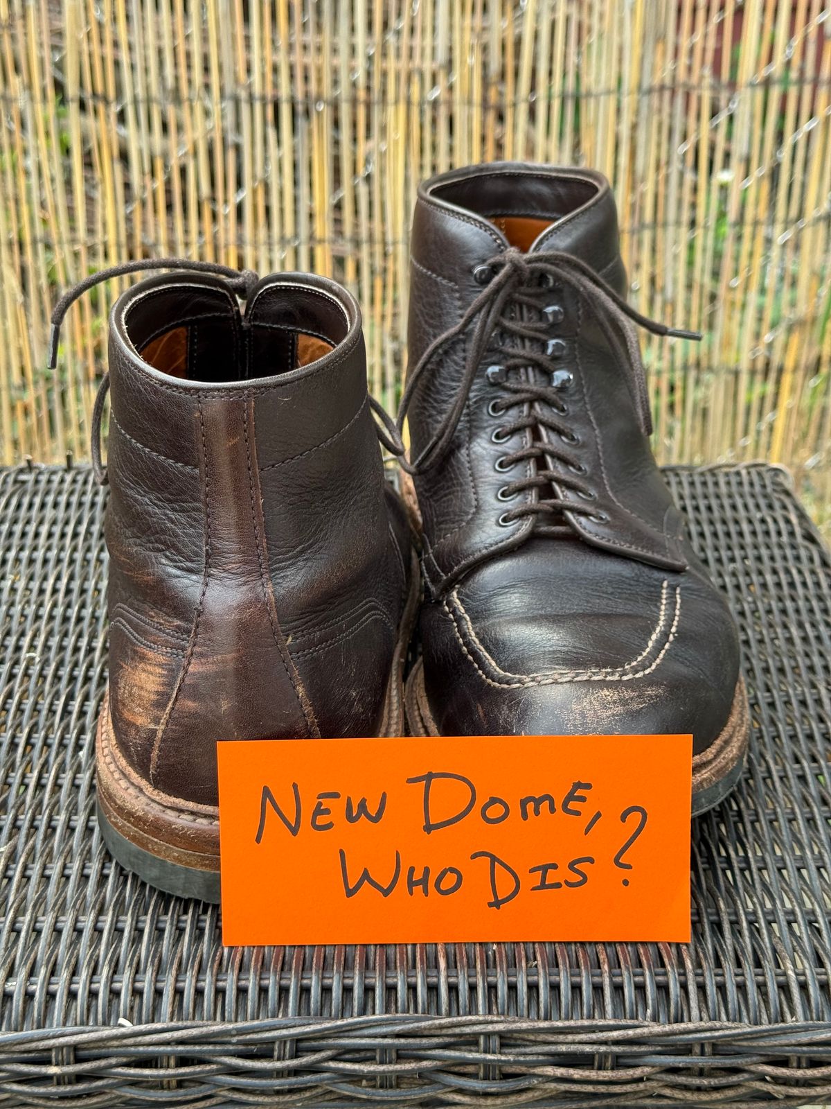 Photo by bootsandblocks on October 1, 2025 of the Alden Indy Boot in Horween Arabica Lux Calfskin.