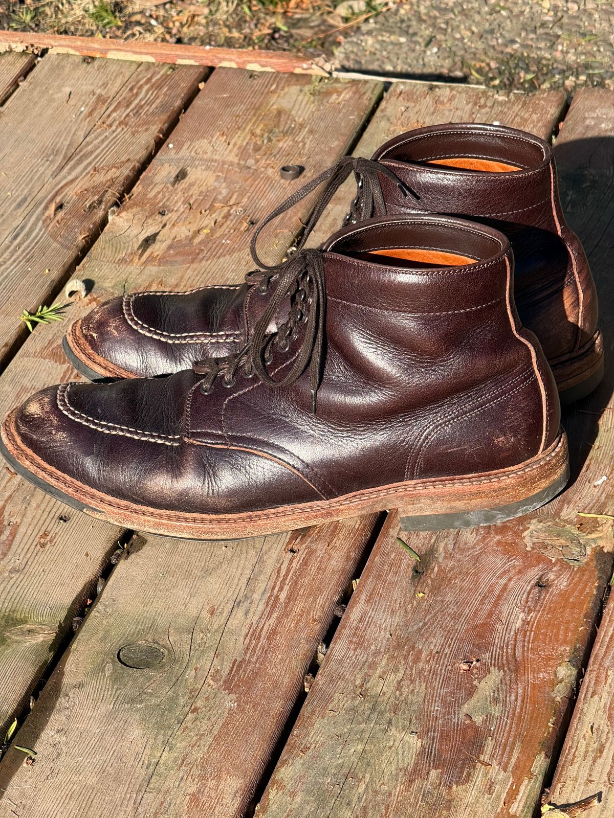 Photo by bootsandblocks on January 5, 2026 of the Alden Indy Boot in Horween Arabica Lux Calfskin.