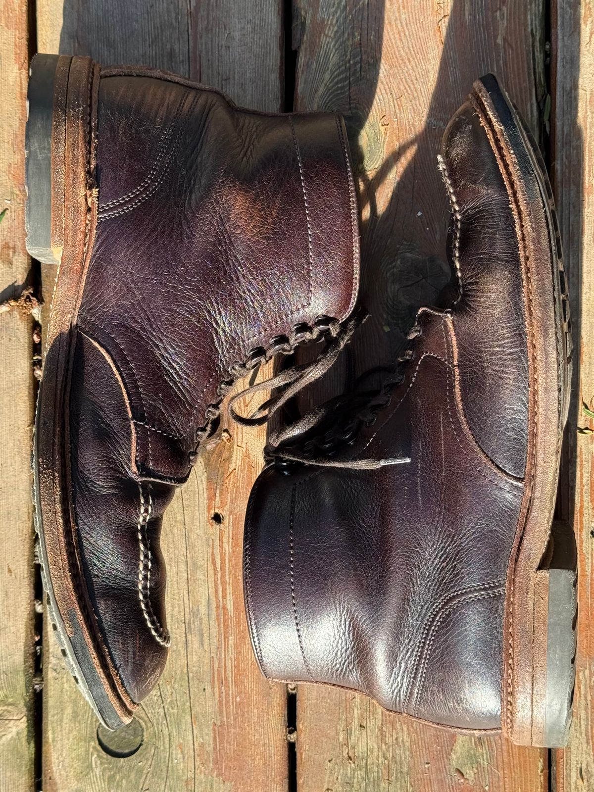 Photo by bootsandblocks on January 5, 2026 of the Alden Indy Boot in Horween Arabica Lux Calfskin.