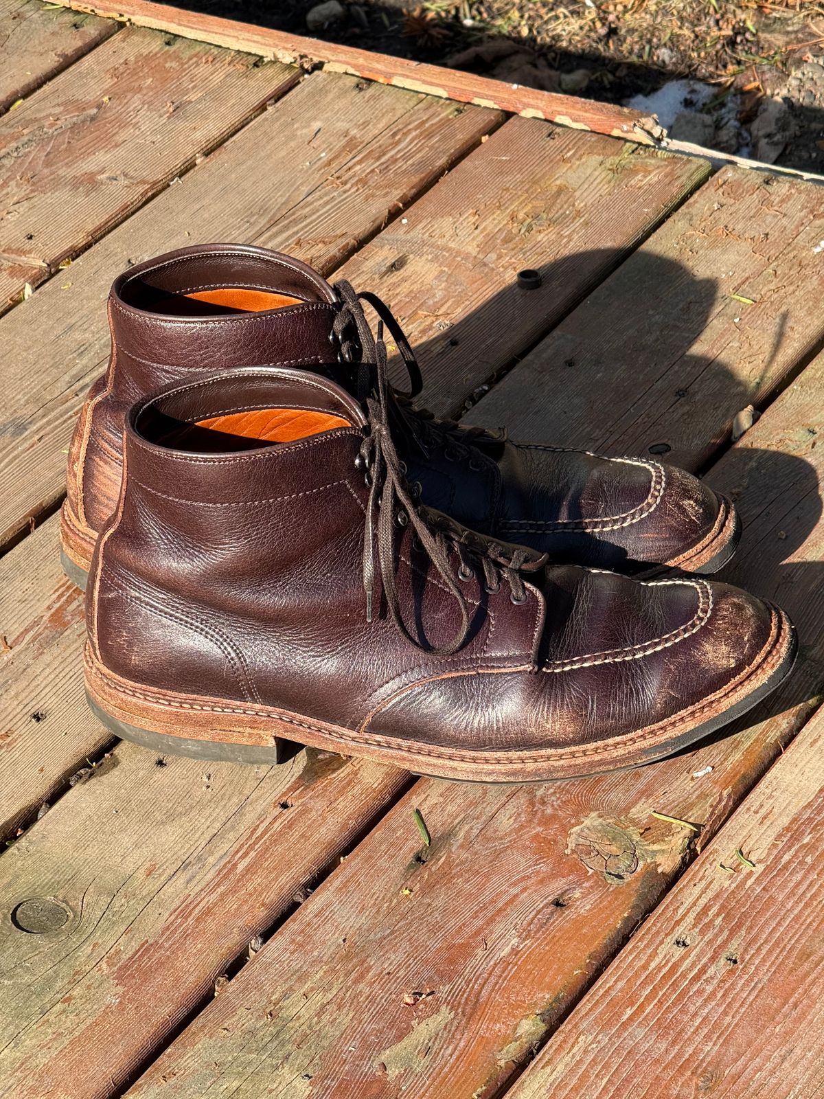 Photo by bootsandblocks on January 5, 2026 of the Alden Indy Boot in Horween Arabica Lux Calfskin.