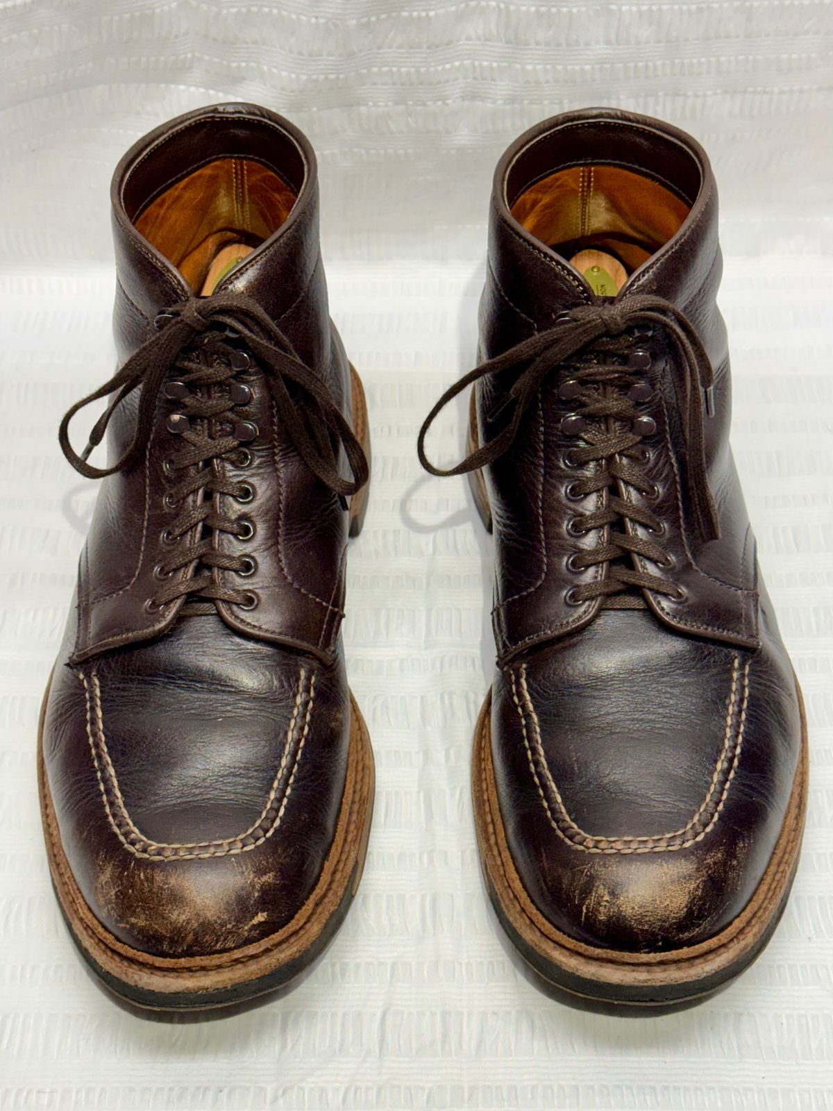 Photo by bootsandblocks on February 5, 2026 of the Alden Indy Boot in Horween Arabica Lux Calfskin.
