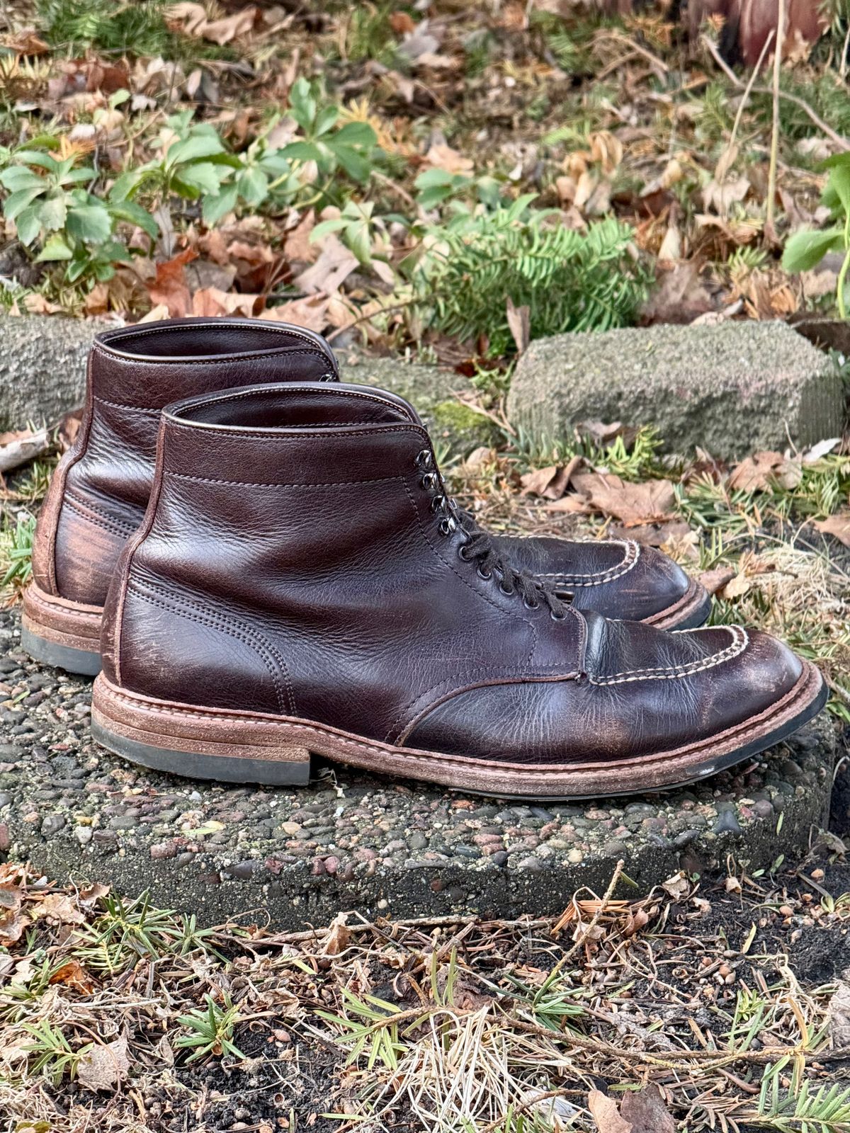 Photo by bootsandblocks on March 5, 2026 of the Alden Indy Boot in Horween Arabica Lux Calfskin.