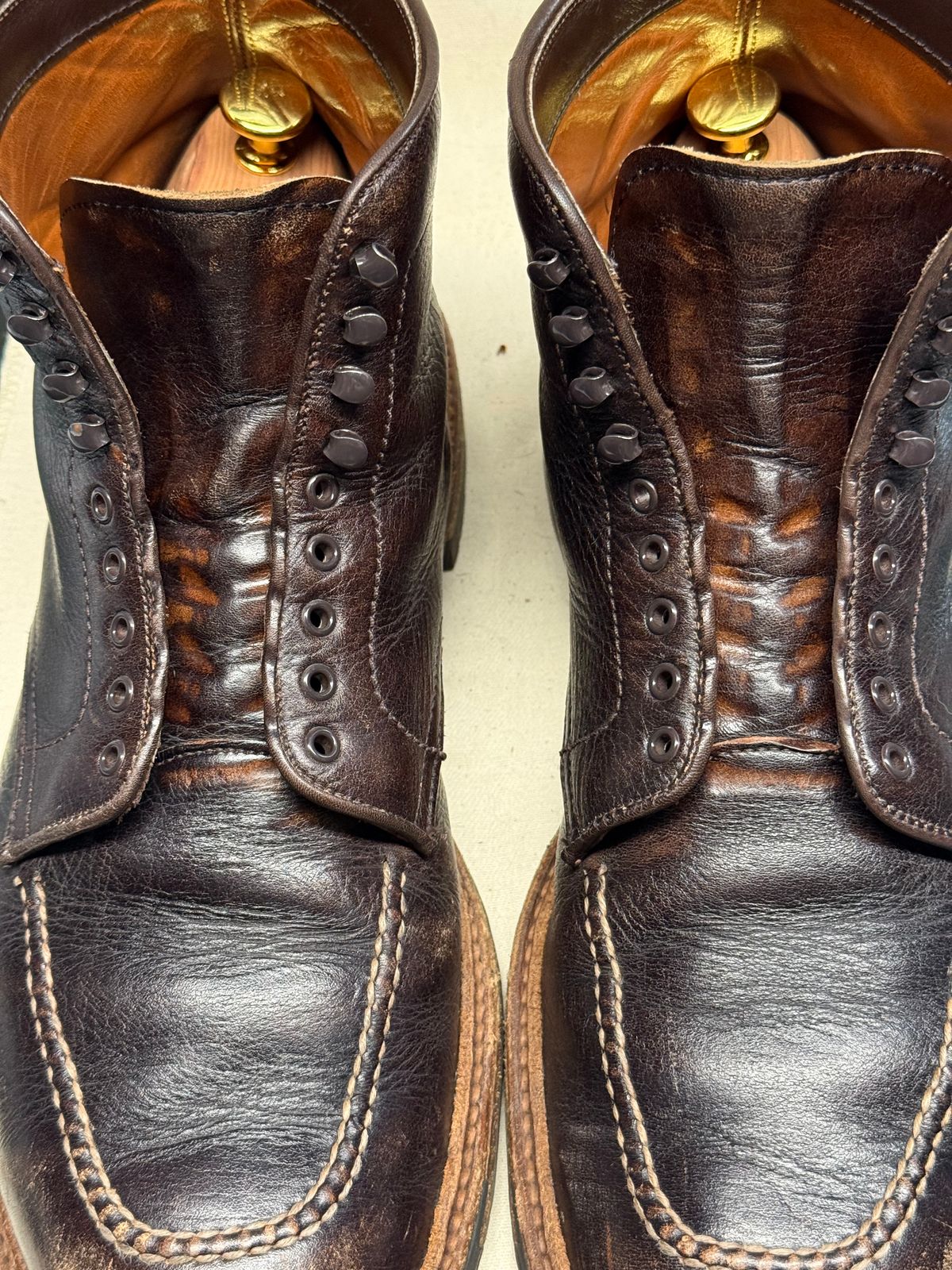 Photo by bootsandblocks on April 5, 2026 of the Alden Indy Boot in Horween Arabica Lux Calfskin.