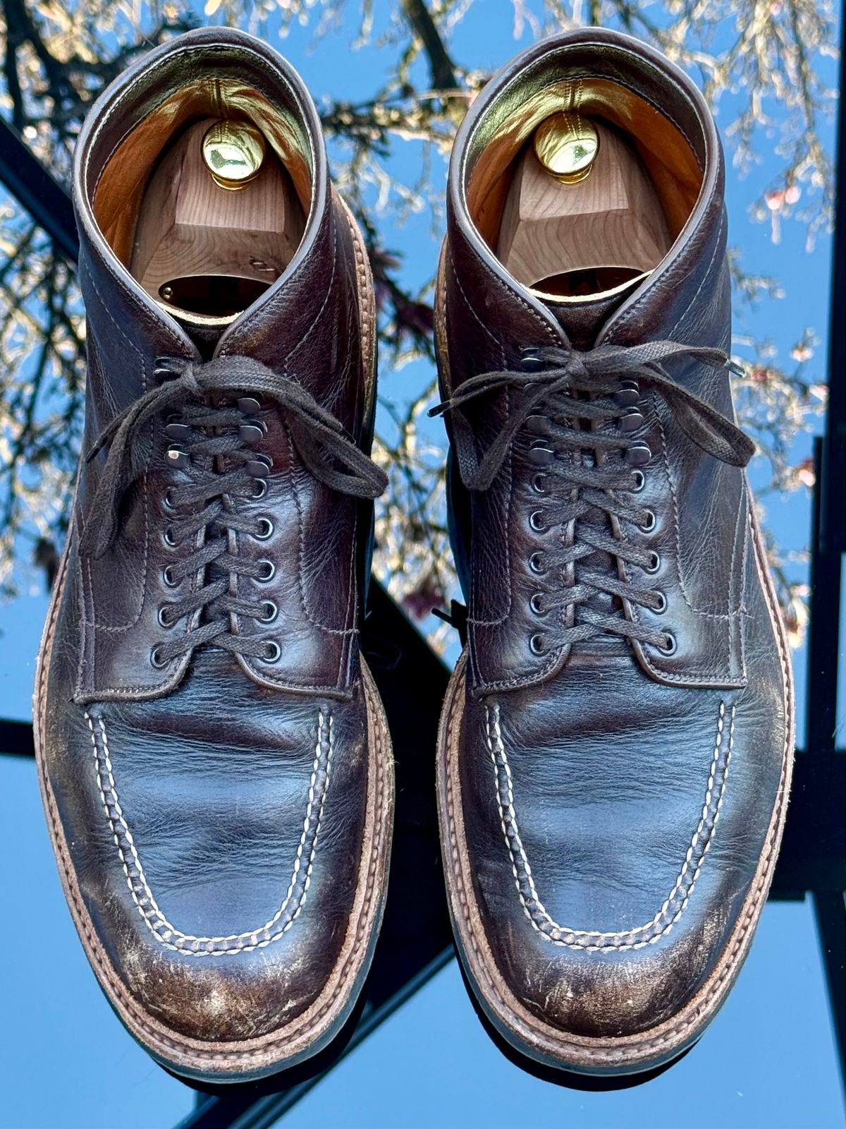 Photo by bootsandblocks on April 5, 2026 of the Alden Indy Boot in Horween Arabica Lux Calfskin.