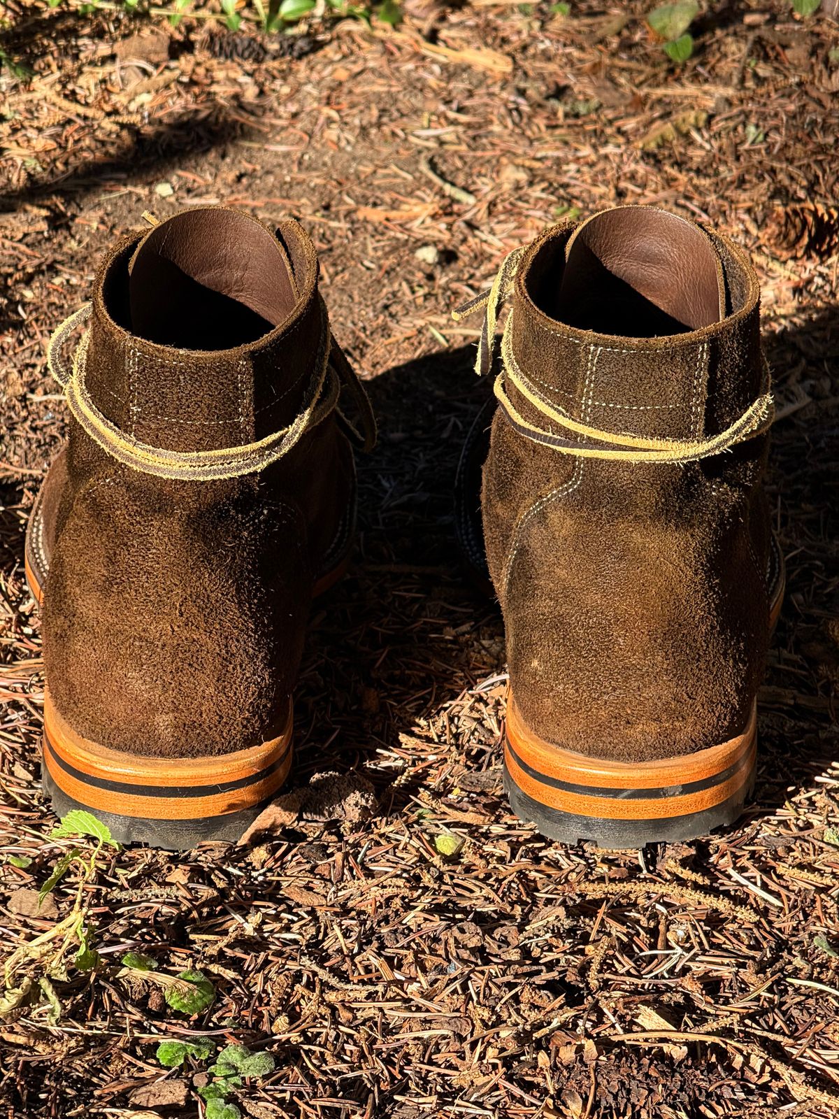 Photo by bootsandblocks on November 3, 2025 of the Parkhurst The Richmond Stitchdown in Dark Olive Waxed Roughout.