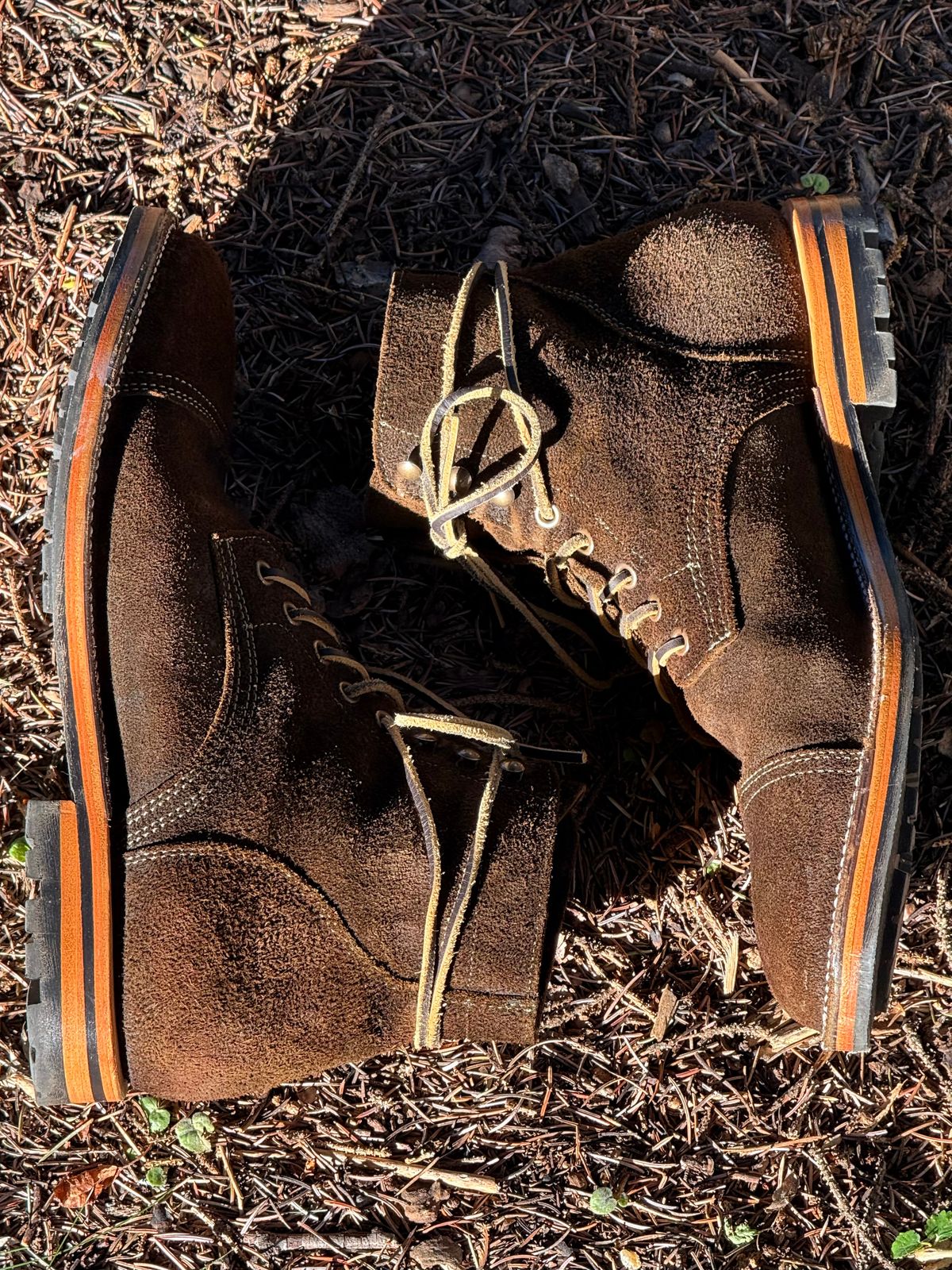 Photo by bootsandblocks on November 3, 2025 of the Parkhurst The Richmond Stitchdown in Dark Olive Waxed Roughout.