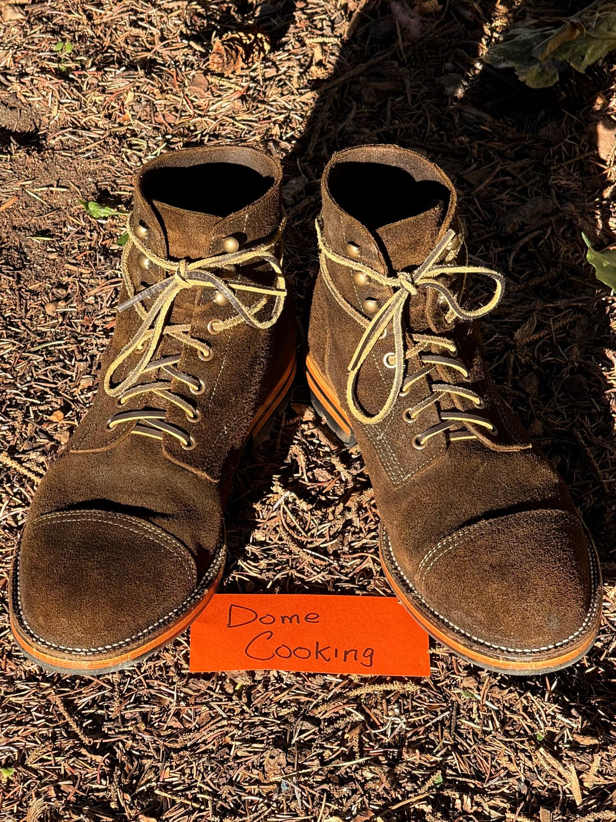 Photo by bootsandblocks on November 3, 2025 of the Parkhurst The Richmond Stitchdown in Dark Olive Waxed Roughout.