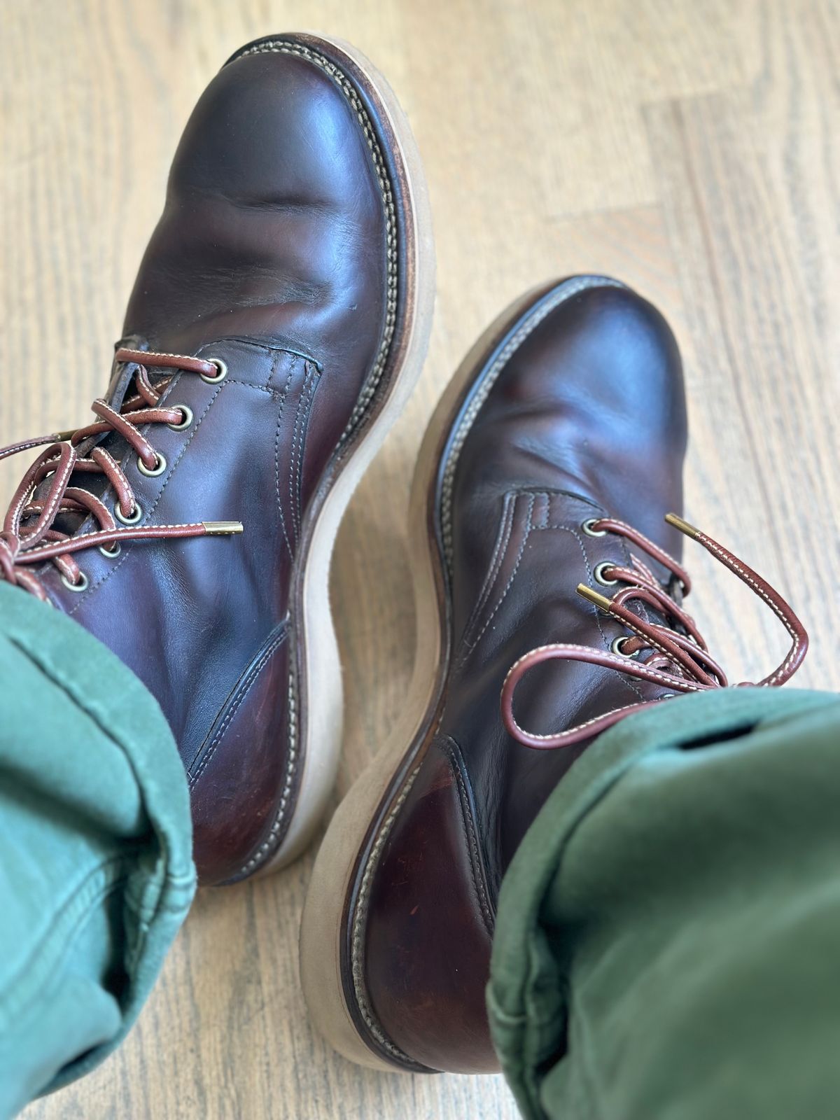 Photo by northsouthdenimguy on August 29, 2024 of the Viberg Service Boot in Horween Crust Chromexcel.