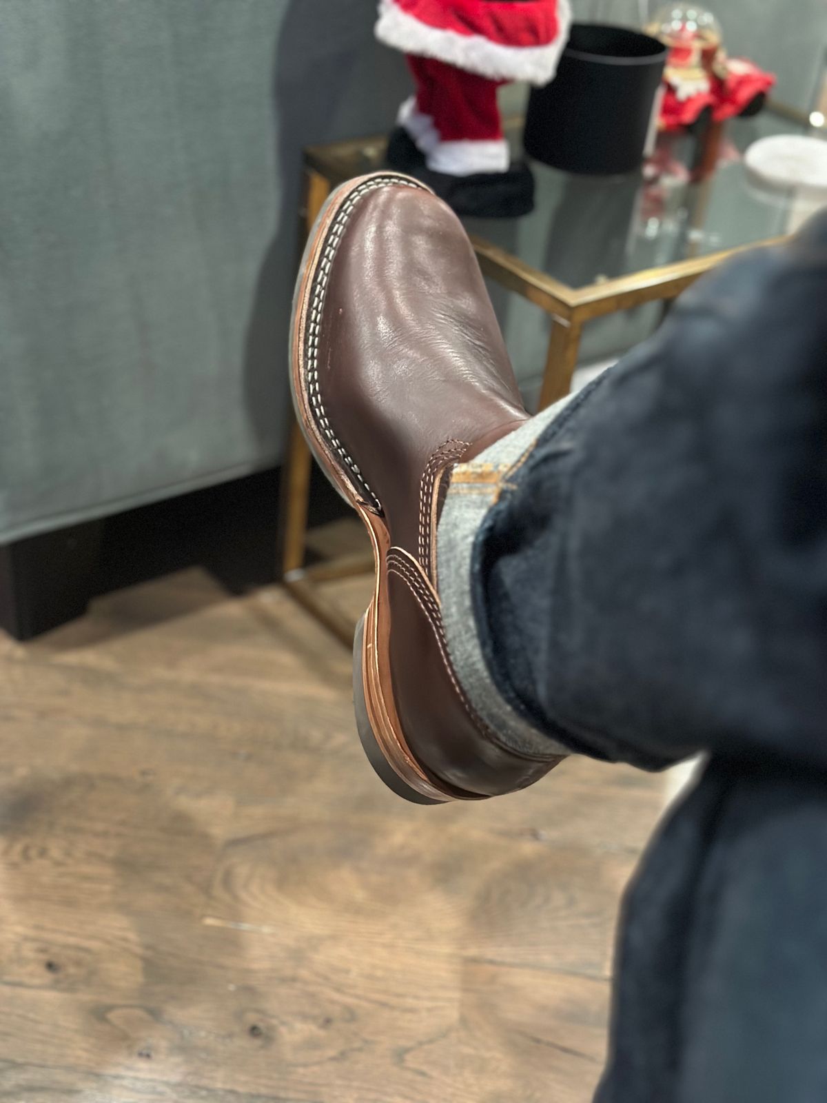 Photo by northsouthdenimguy on November 17, 2023 of the Wesco Mister Lou in Horween Brown Chromexcel.