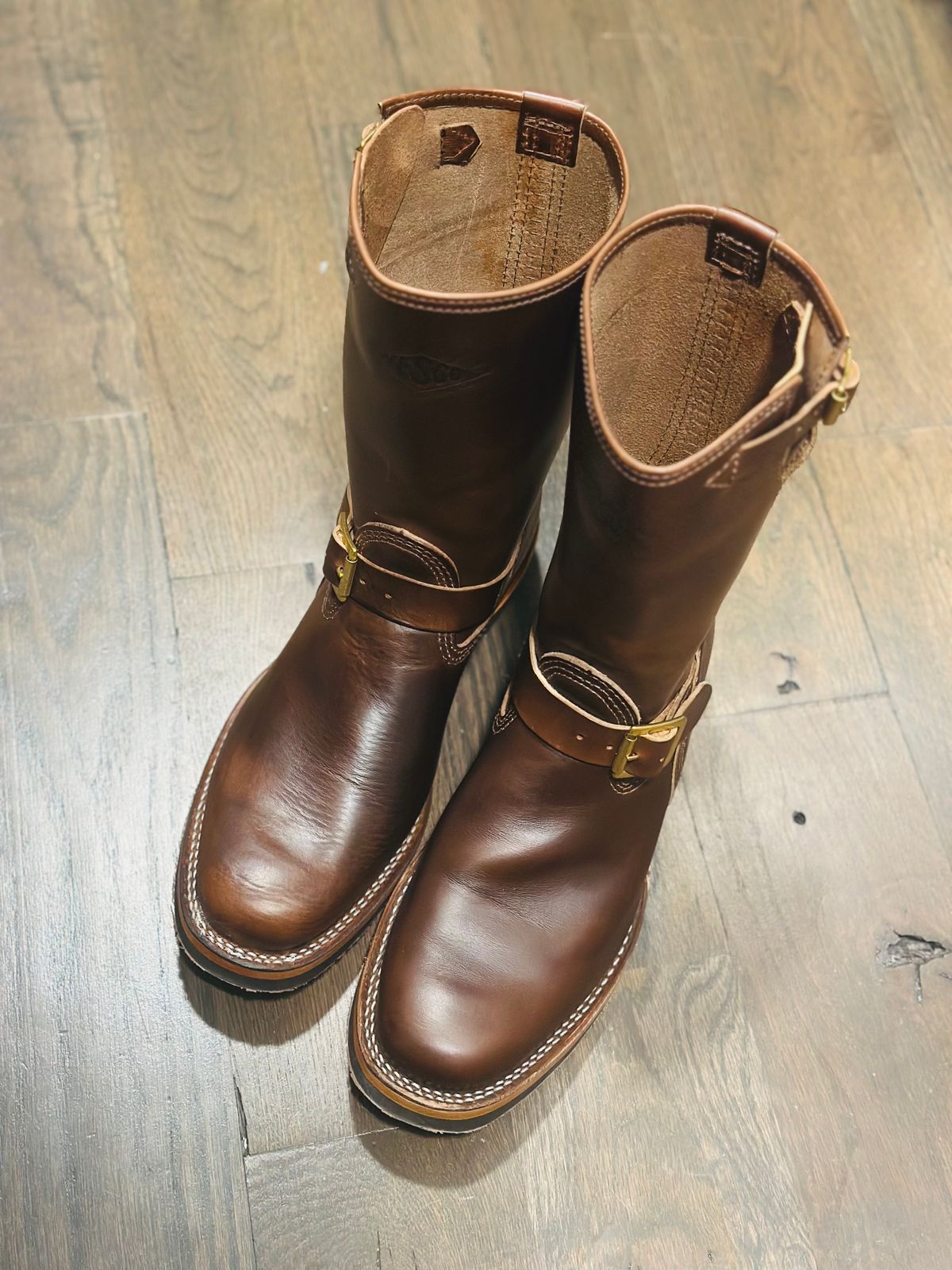 Photo by northsouthdenimguy on July 2, 2025 of the Wesco Mister Lou in Horween Brown Chromexcel Horsehide.