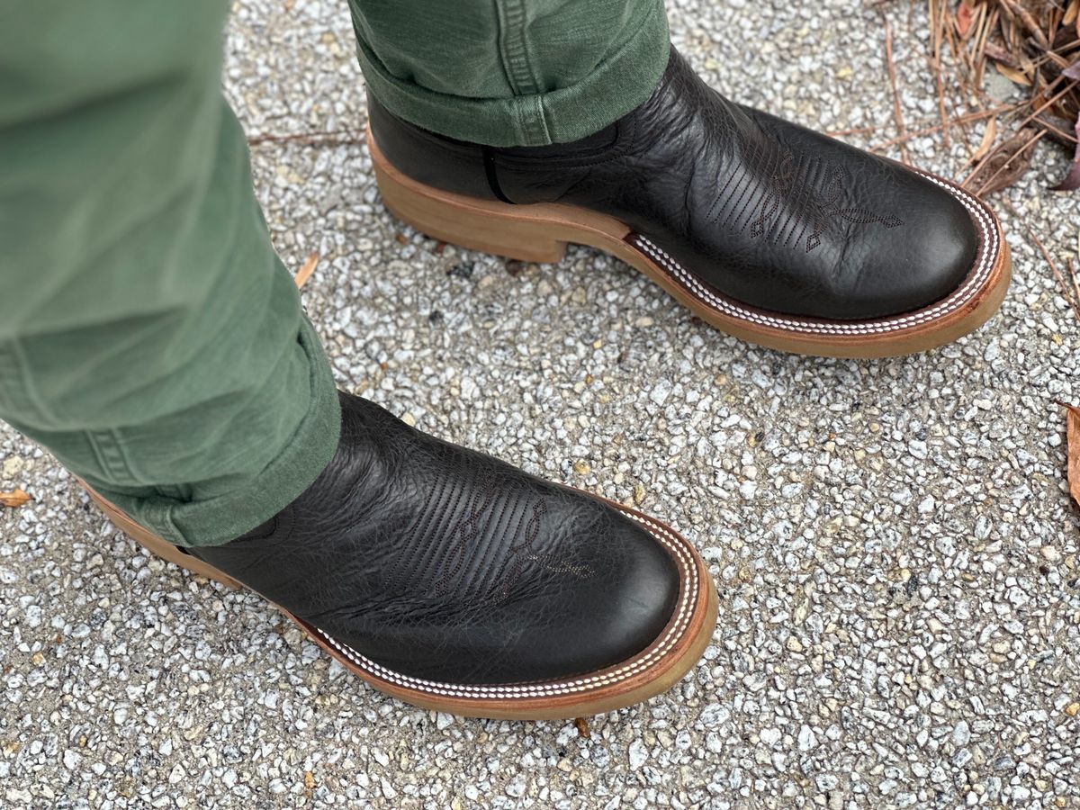 Photo by northsouthdenimguy on November 24, 2023 of the Rios of Mercedes x The Signet Store Midnight Special in Bison Black Navajo.
