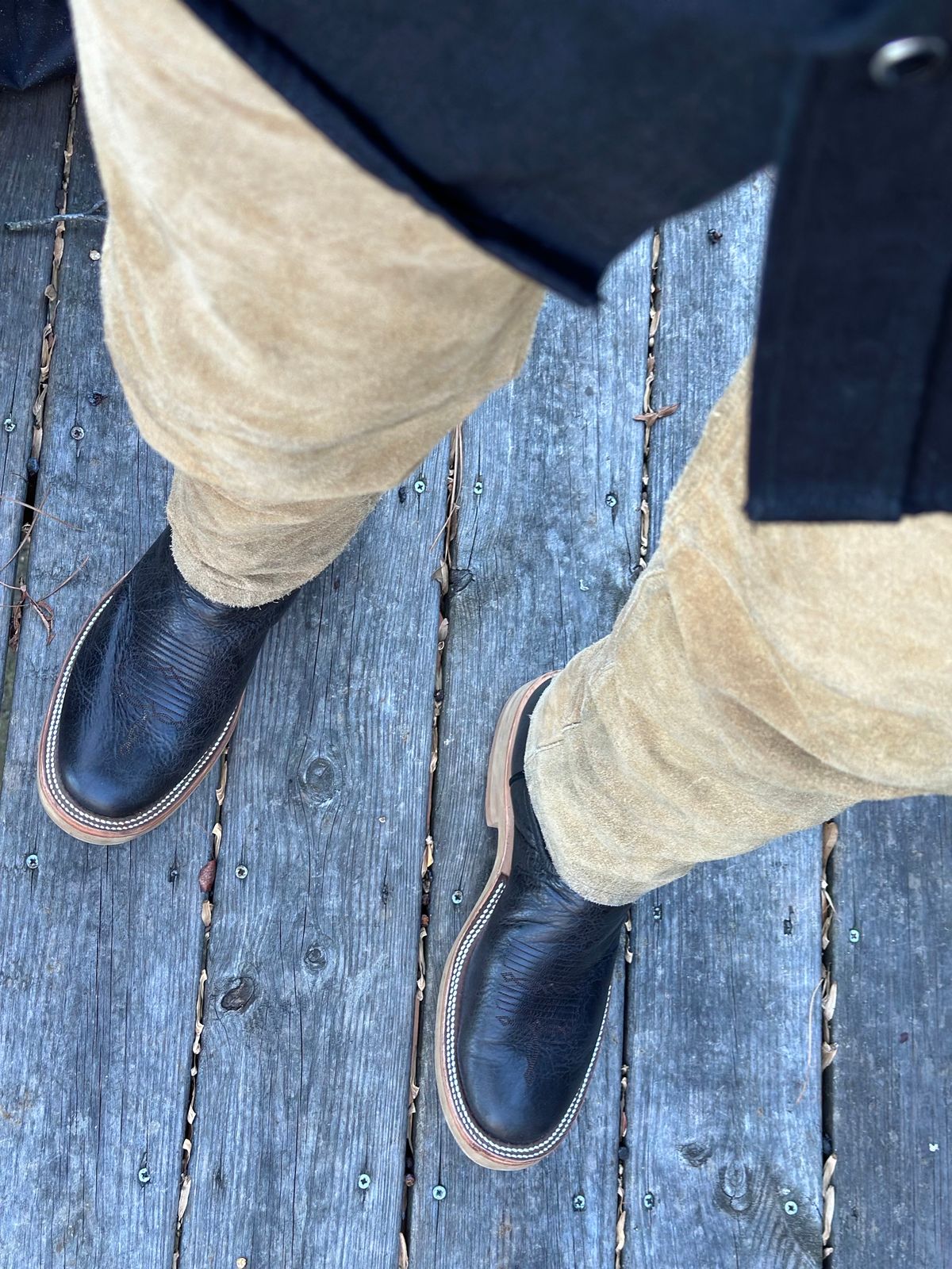 Photo by northsouthdenimguy on December 15, 2023 of the Rios of Mercedes x The Signet Store Midnight Special in Bison Black Navajo.