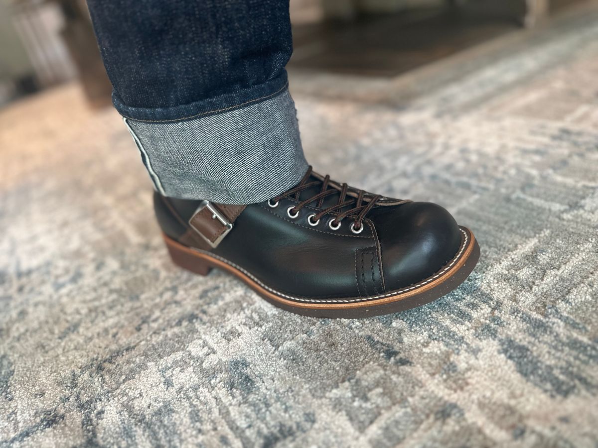 Photo by northsouthdenimguy on May 9, 2025 of the Dr. Sole Ski Boot in Horween Black Chromexcel.