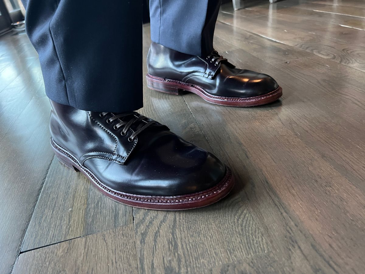 Photo by northsouthdenimguy on January 14, 2023 of the Alden x Leffot Villager Boot in Horween Color 8 Shell Cordovan.