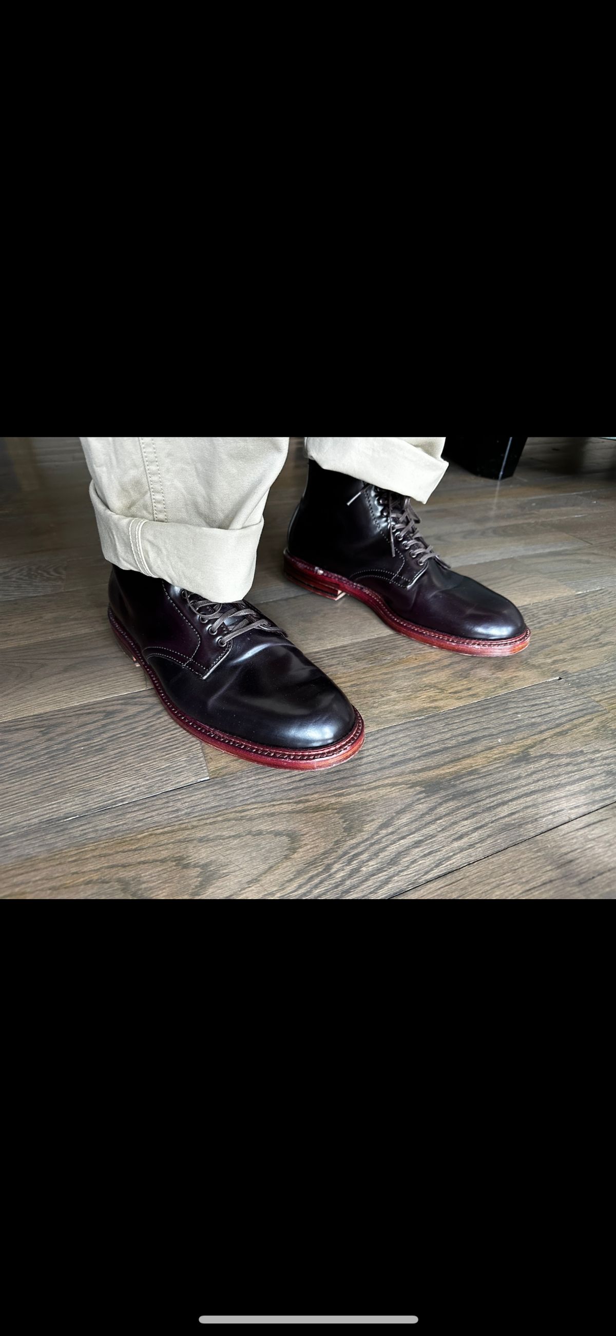 Photo by northsouthdenimguy on September 20, 2023 of the Alden x Leffot Villager Boot in Horween Color 8 Shell Cordovan.