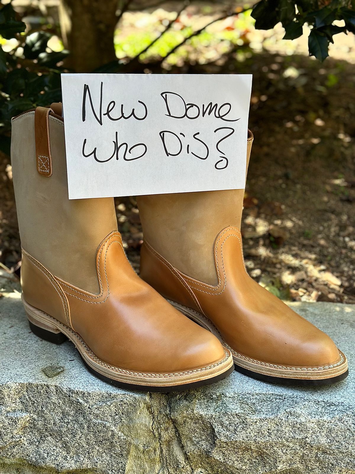 Photo by northsouthdenimguy on October 3, 2025 of the Wesco Morrison in Maryam Glazed Natural Horsehide.