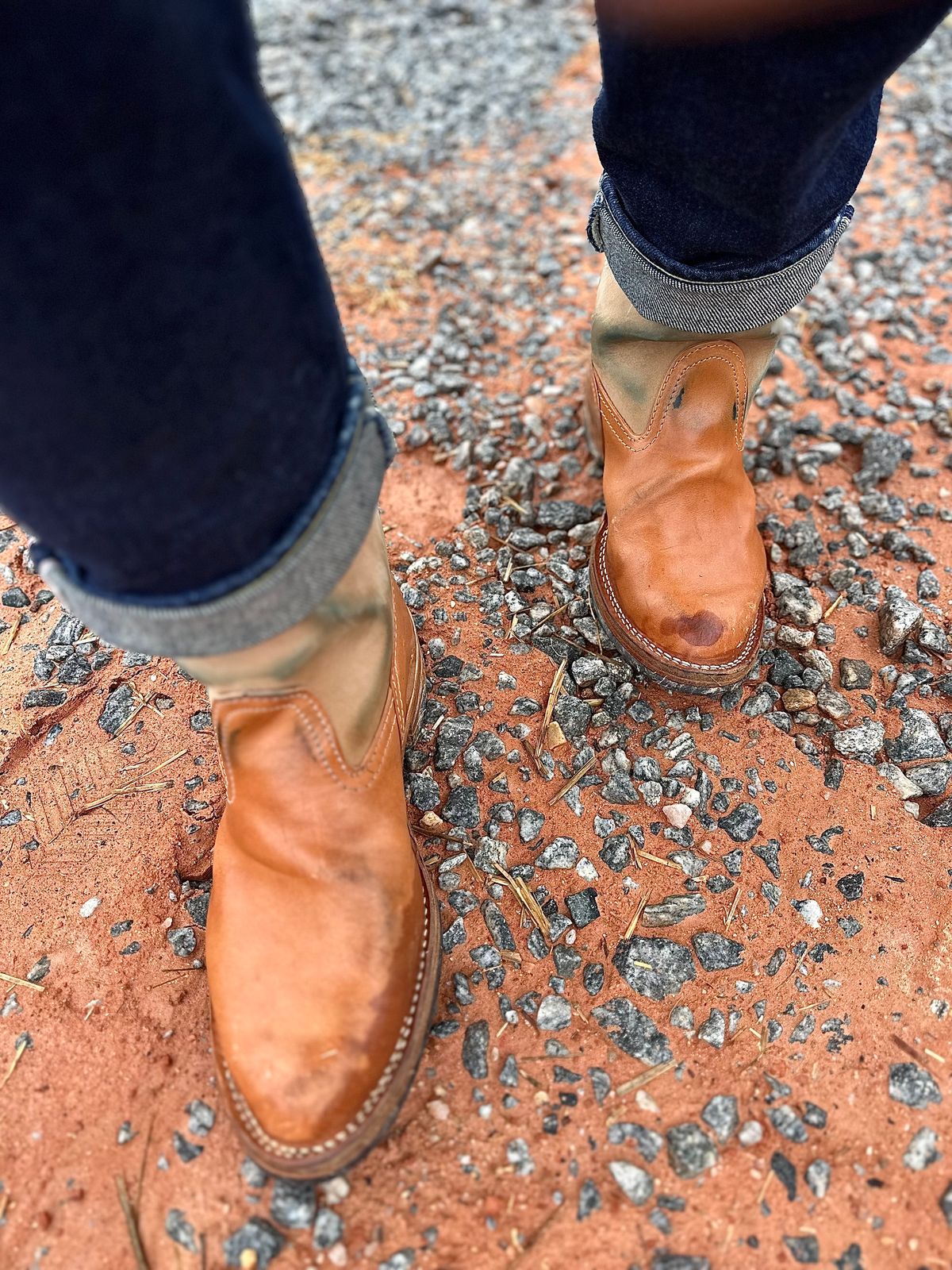 Photo by northsouthdenimguy on October 30, 2025 of the Wesco Morrison in Maryam Glazed Natural Horsehide.