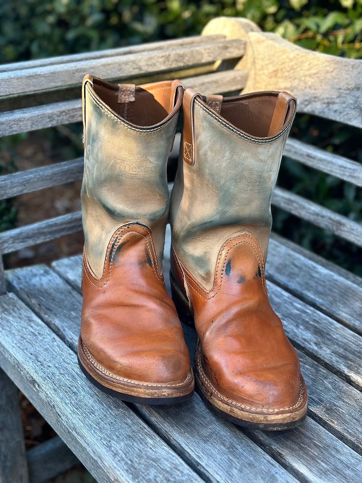 Photo by northsouthdenimguy on December 11, 2025 of the Wesco Morrison in Maryam Glazed Natural Horsehide.