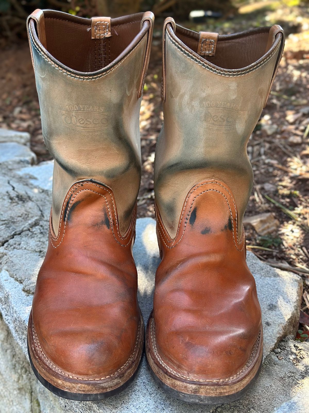 Photo by northsouthdenimguy on December 31, 2025 of the Wesco Morrison in Maryam Glazed Natural Horsehide.