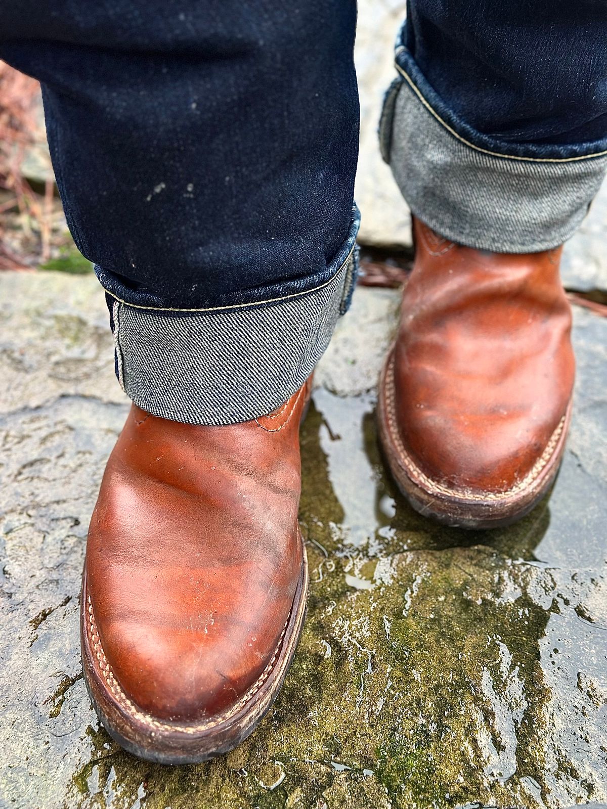Photo by northsouthdenimguy on March 12, 2026 of the Wesco Morrison in Maryam Glazed Natural Horsehide.