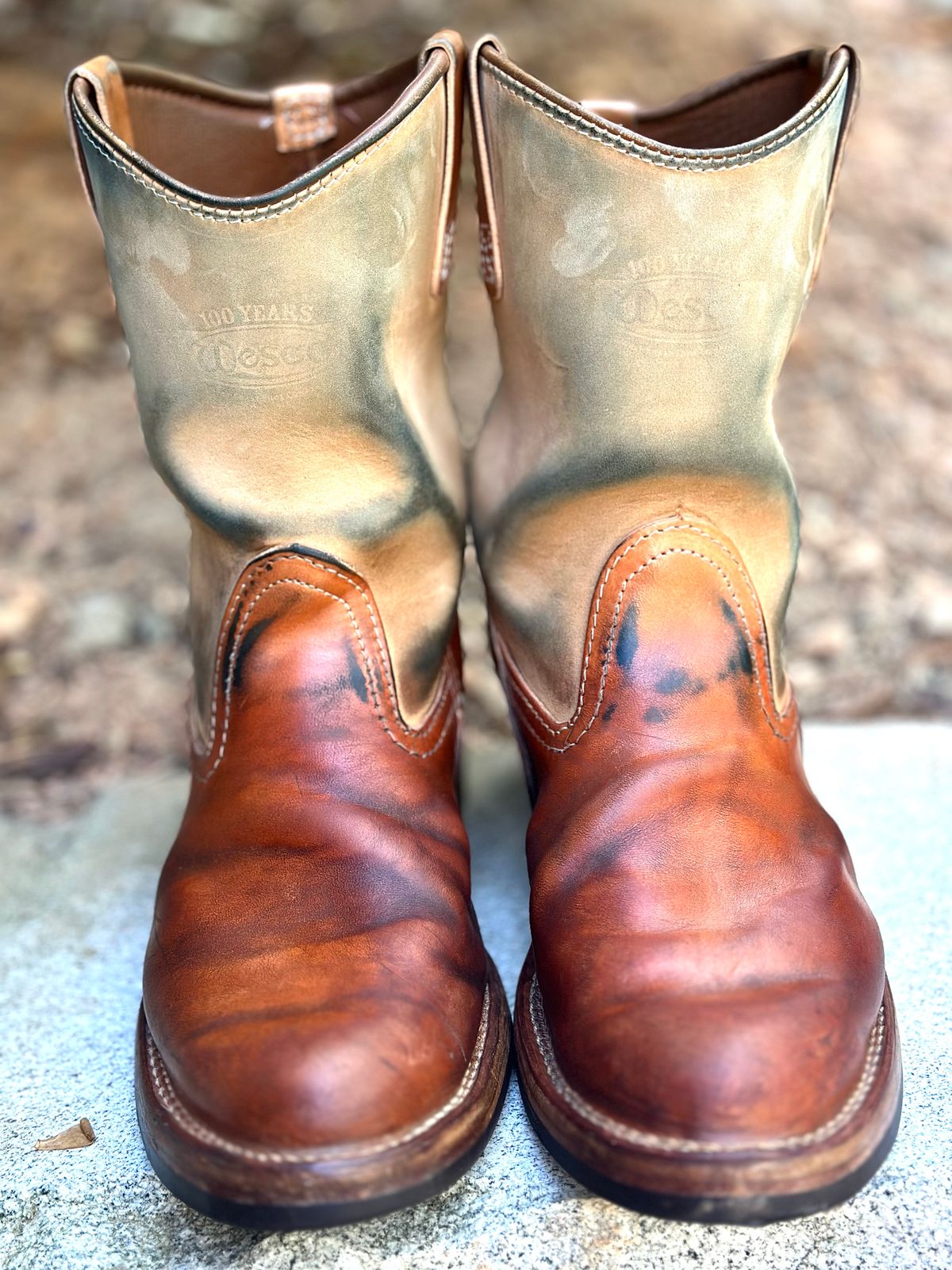Photo by northsouthdenimguy on April 1, 2026 of the Wesco Morrison in Maryam Glazed Natural Horsehide.