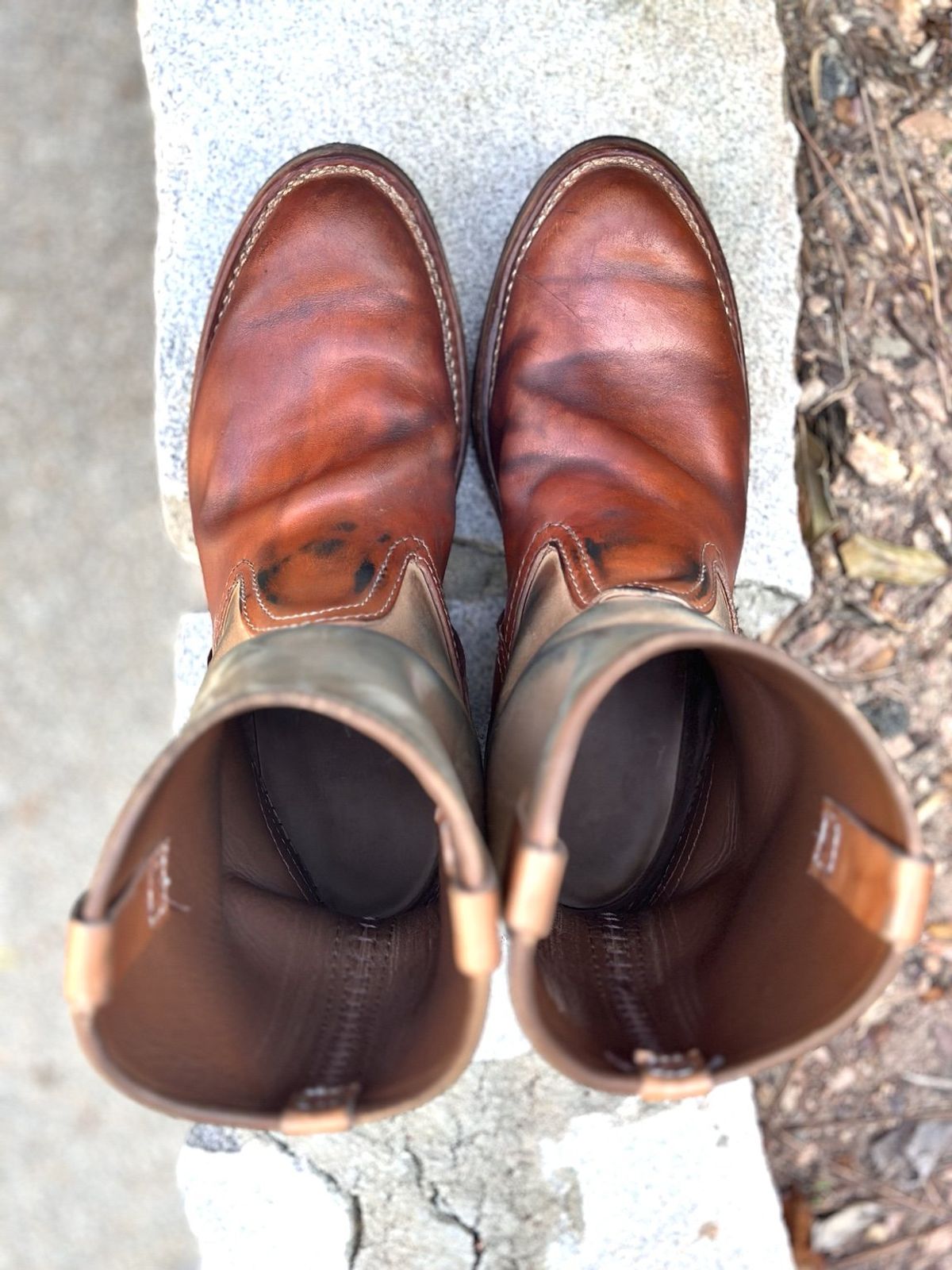 Photo by northsouthdenimguy on April 1, 2026 of the Wesco Morrison in Maryam Glazed Natural Horsehide.