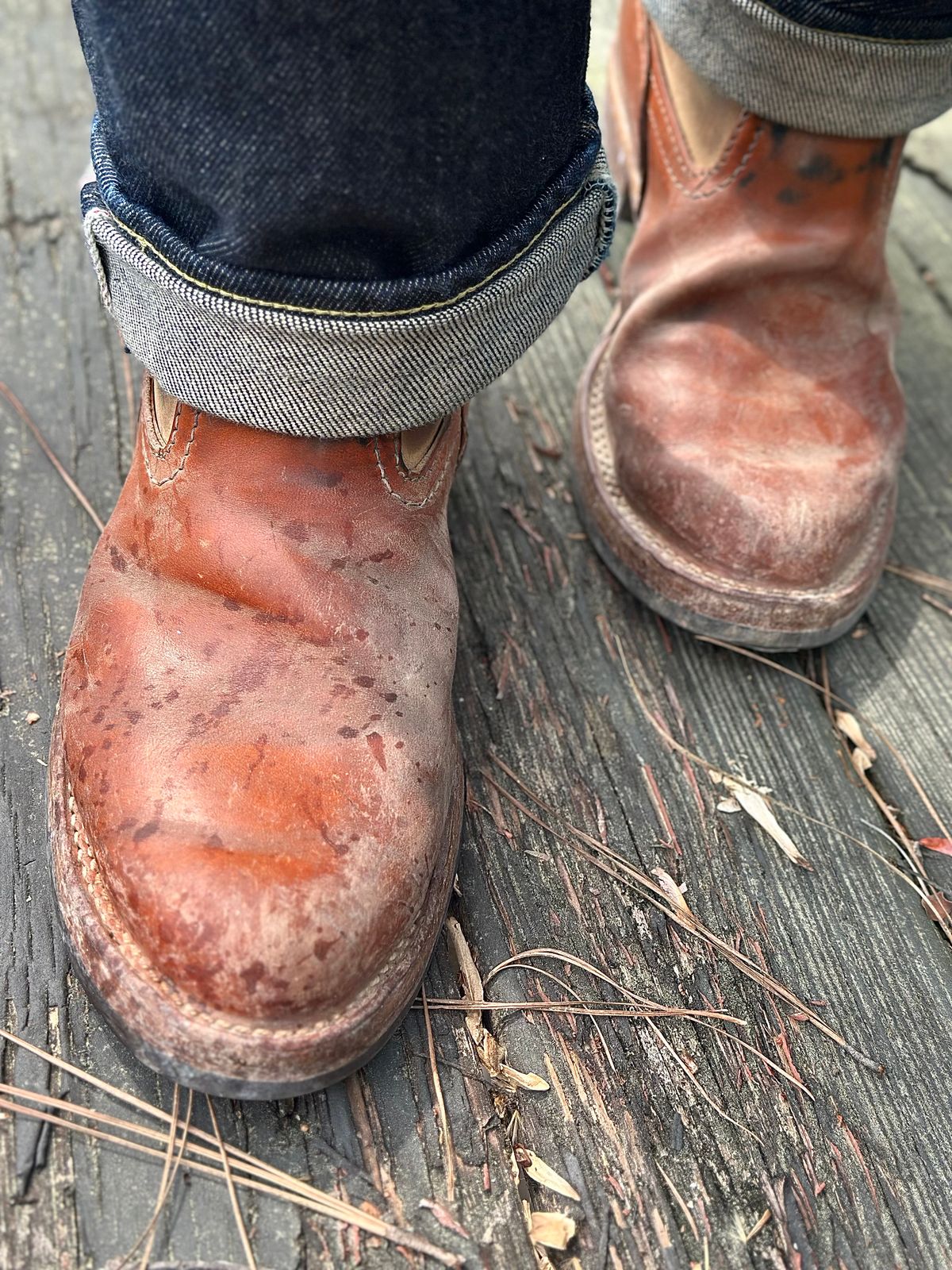 Photo by northsouthdenimguy on April 3, 2026 of the Wesco Morrison in Maryam Glazed Natural Horsehide.