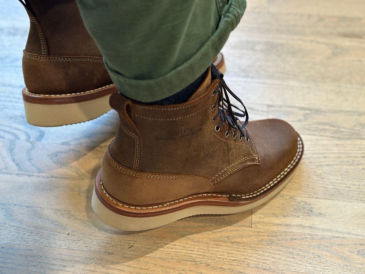 Photo by northsouthdenimguy on June 20, 2025 of the White's C350-CS in Seidel Distressed Roughout.