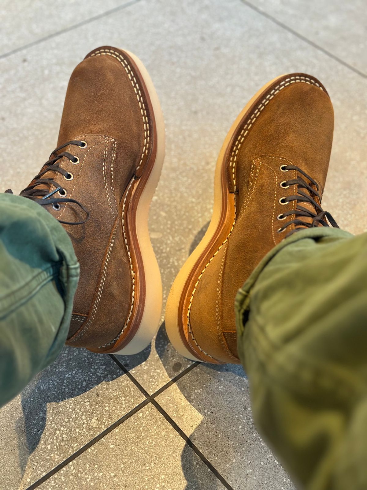 Photo by northsouthdenimguy on June 20, 2025 of the White's C350-CS in Seidel Distressed Roughout.