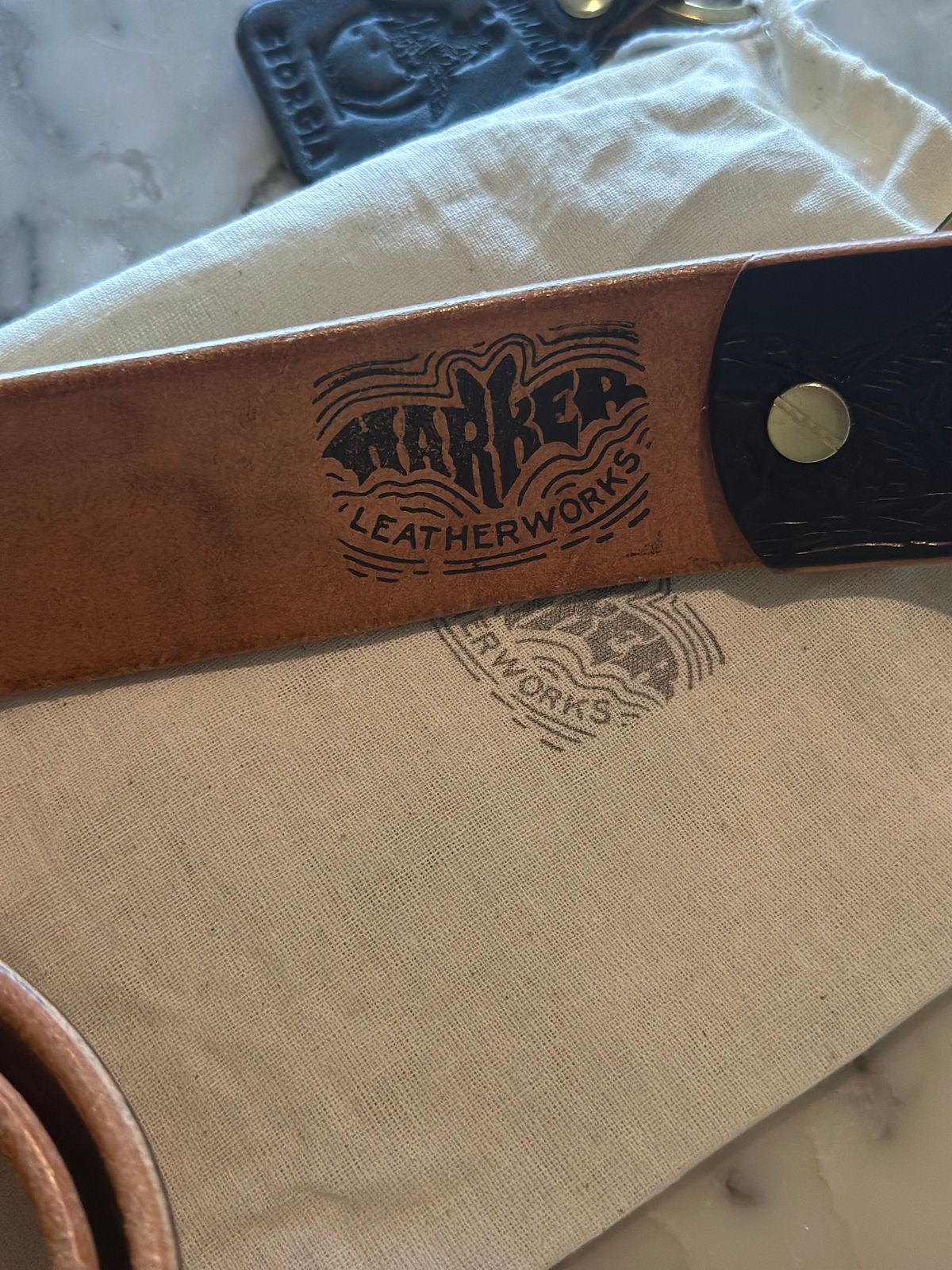 Photo by northsouthdenimguy on October 3, 2025 of the Harker Leather Works Kraken in Wickett & Craig Tan English Bridle.